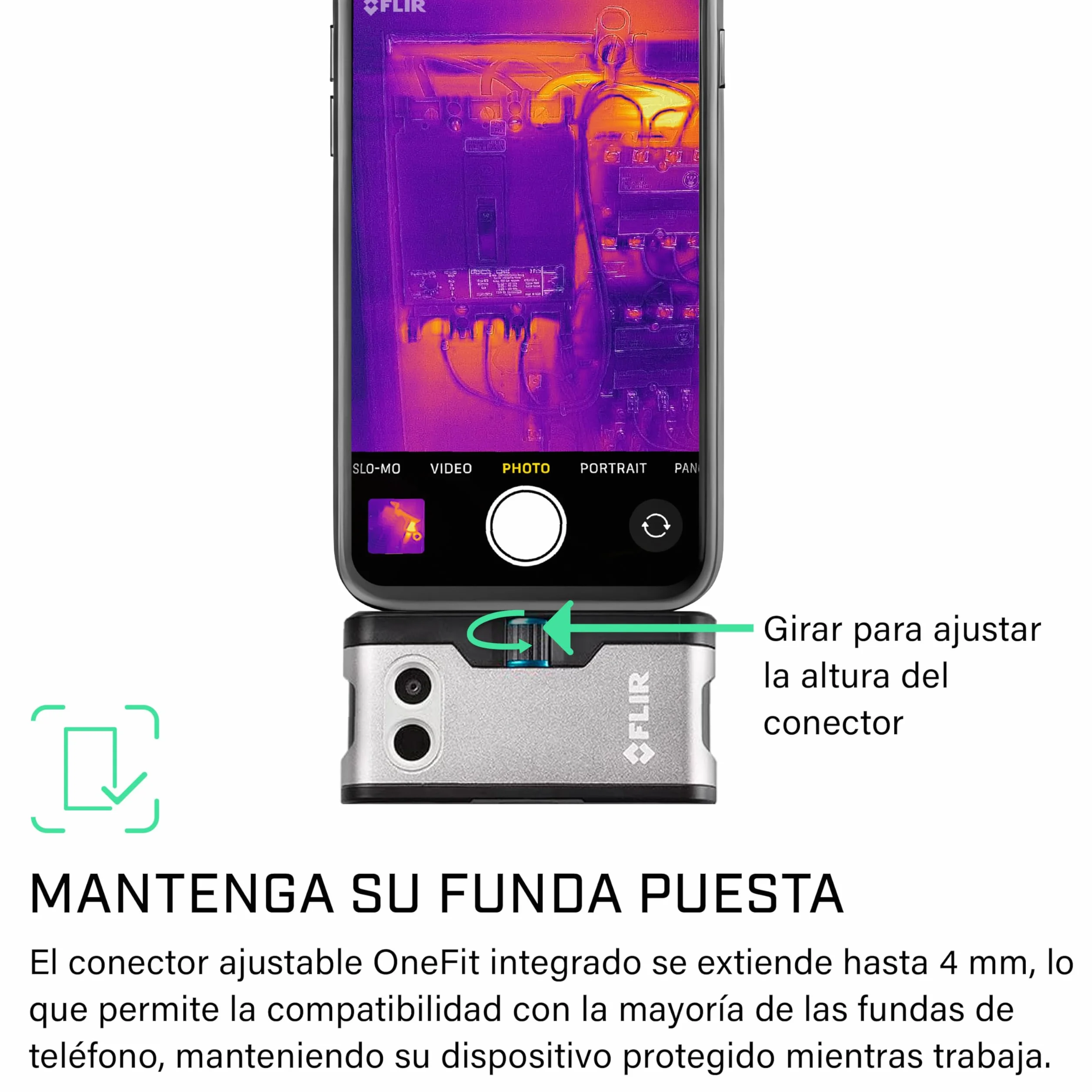 Flir One Cámara Termográfica para Smartphones iOS iPhone 15 Posteriores USB-C Súper Resolución 240x180 IR Nativo 80x60