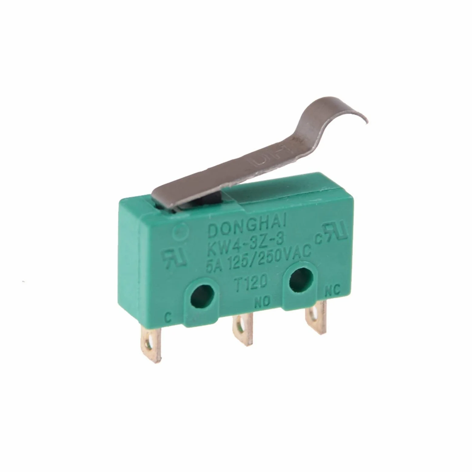 Interruptores industriales Interruptores micro táctiles de 3 pines NO + NC 5A 125VAC 250VAC Mini interruptor de límite Microinterruptores Microinterruptores con palanca de bisagra 5pcs Interruptores