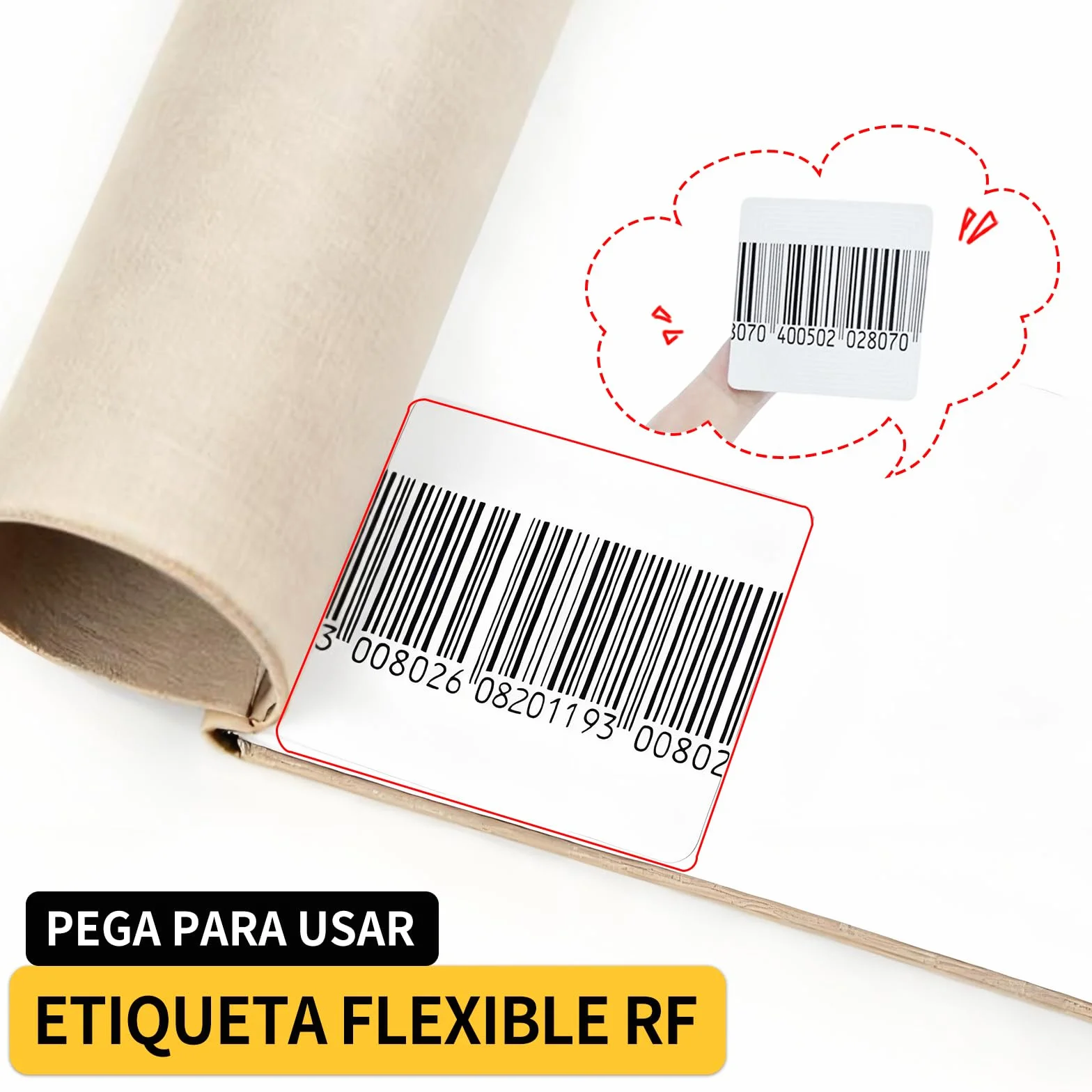 Etiqueta de Seguridad Antirrobo RF 8,2 MHz 40×40 mm Compatible con Sistemas EAS (1000)