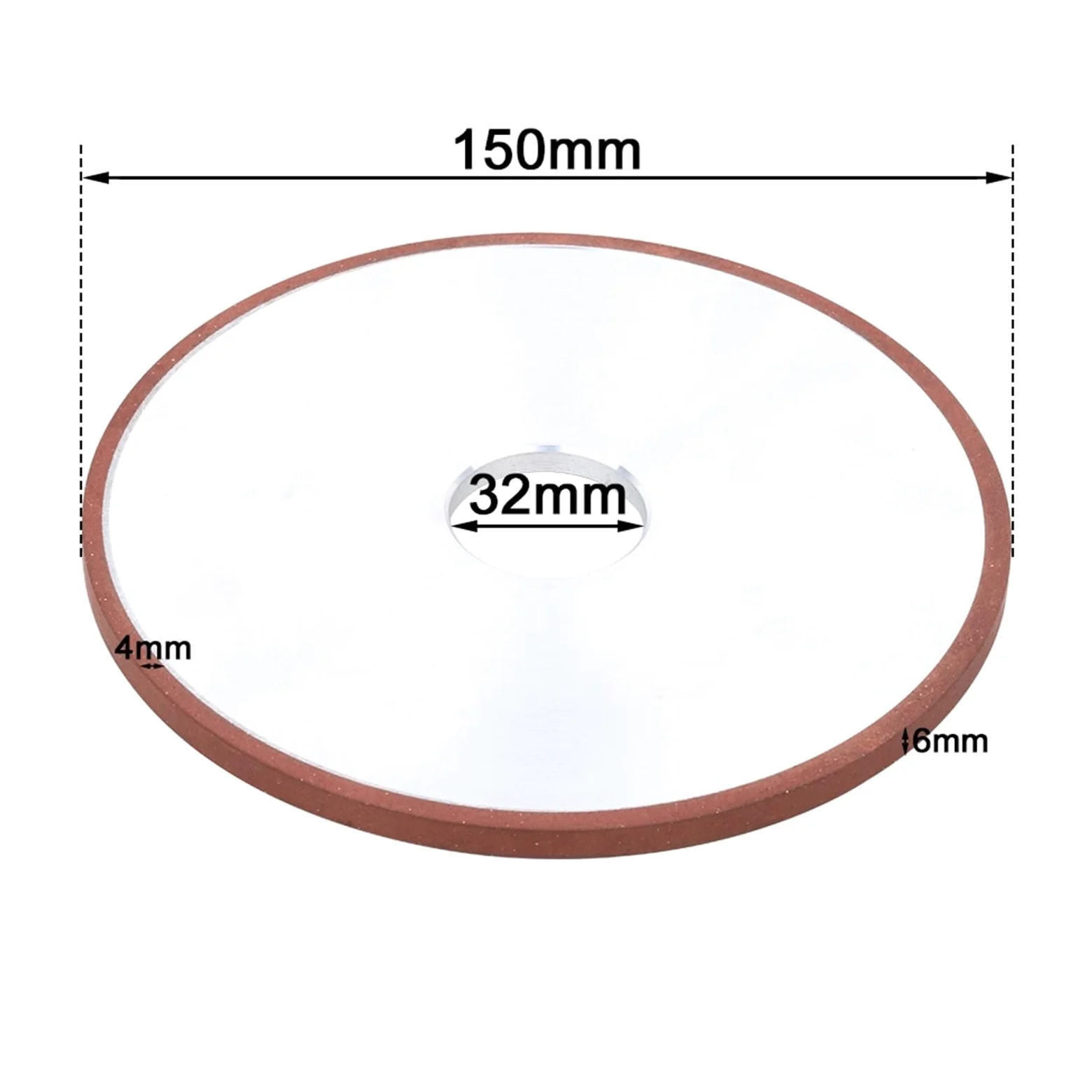 Muela de diamante de 150 mm - Disco de pulido plano con resina de 6-25 mm de espesor, for rectificado de precisión y desbaste.(150Grit 150x12mm)