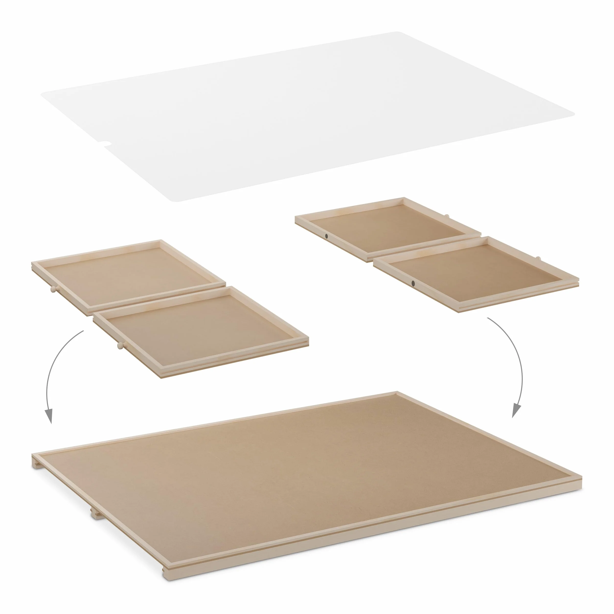 Relaxdays Tablero para Puzzles con 4 Cajones, Organizador Rompecabezas de 1500 Piezas, Giratorio, Inclinable