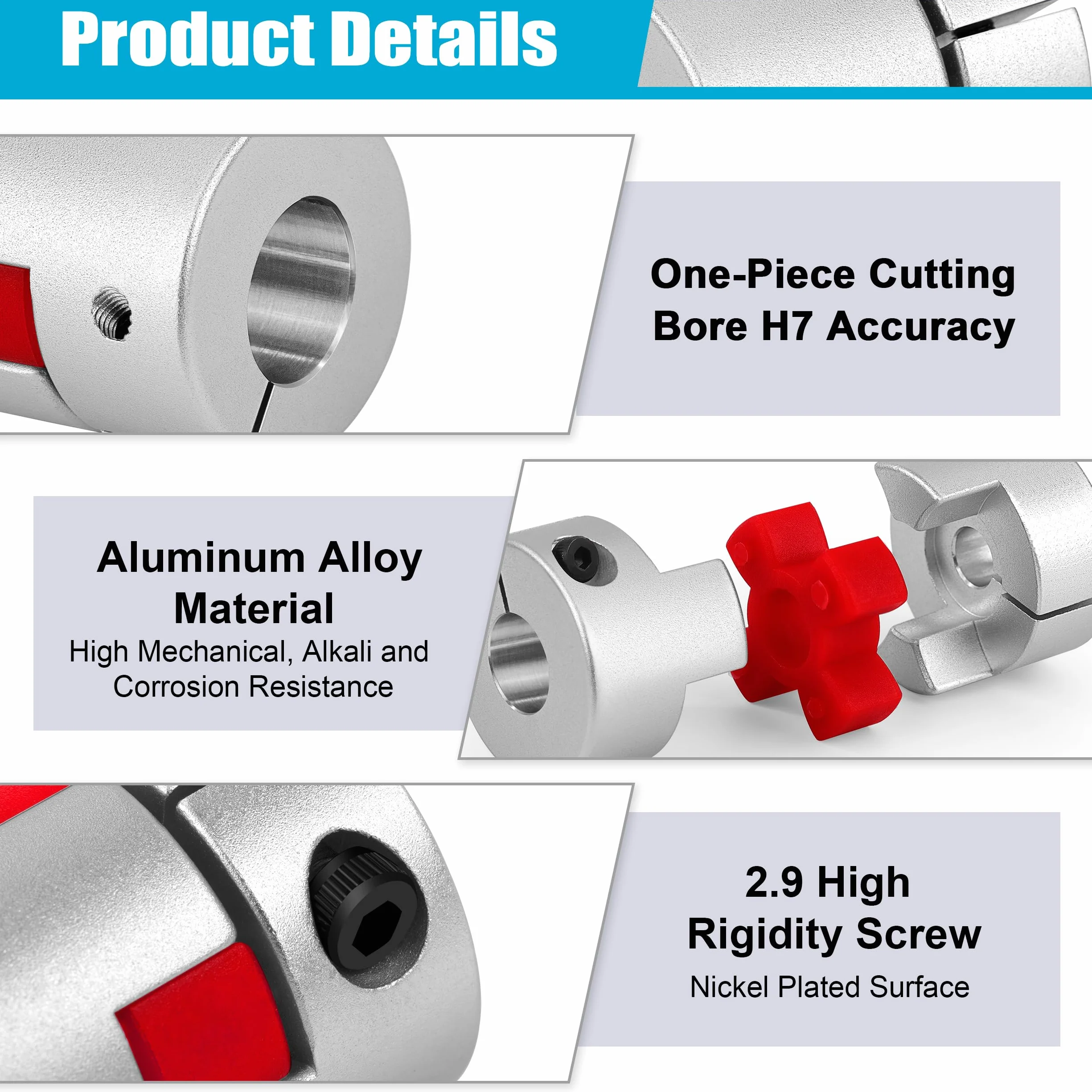 Acoplador Flexible de Eje 5mm a 8mm, Conector Aleación Aluminio para Servomotor Paso a Paso (D20 L30)