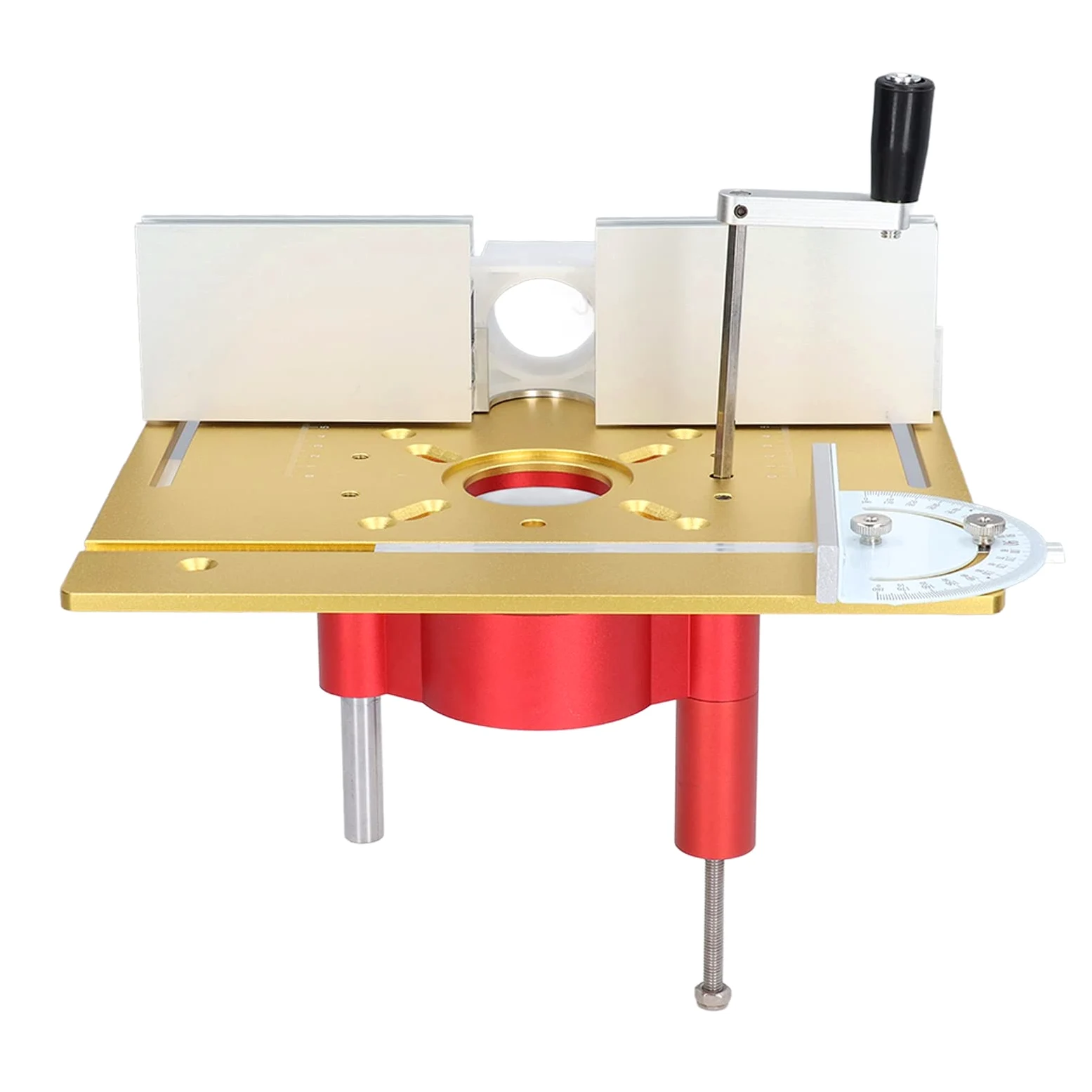 Kit de Base de Elevación de Carpintería, de Elevación de Enrutador de Aleación de Aluminio con Varilla de Soporte de Acero Inoxidable, de Manivela de Mano, para un Banco de
