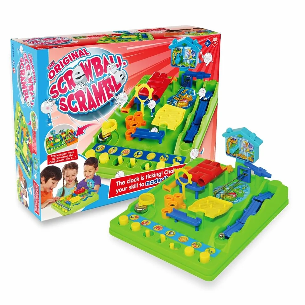 TOMY Screwball Scramble Classic Retro Children's Preschool Action Board Game Puzzle Family Game for 5-9 Year Old Boys Girls