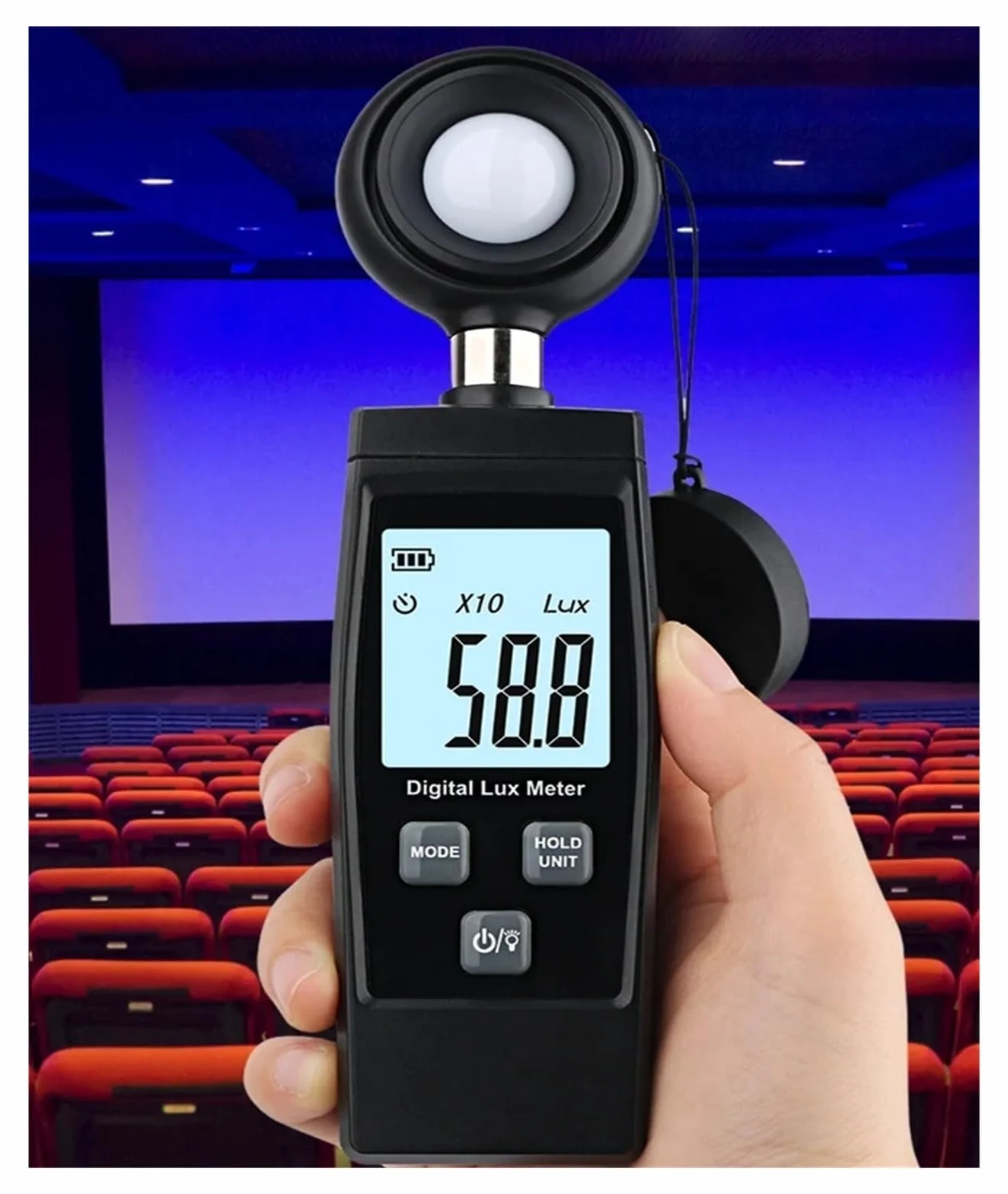 colorímetro de mano, Iluminómetro Digital De Mano, Fotómetro Con Pantalla LCD, Luxómetro 0-200000 Lux, Medidor Luz Alta Precisión, Medida Lux/FC