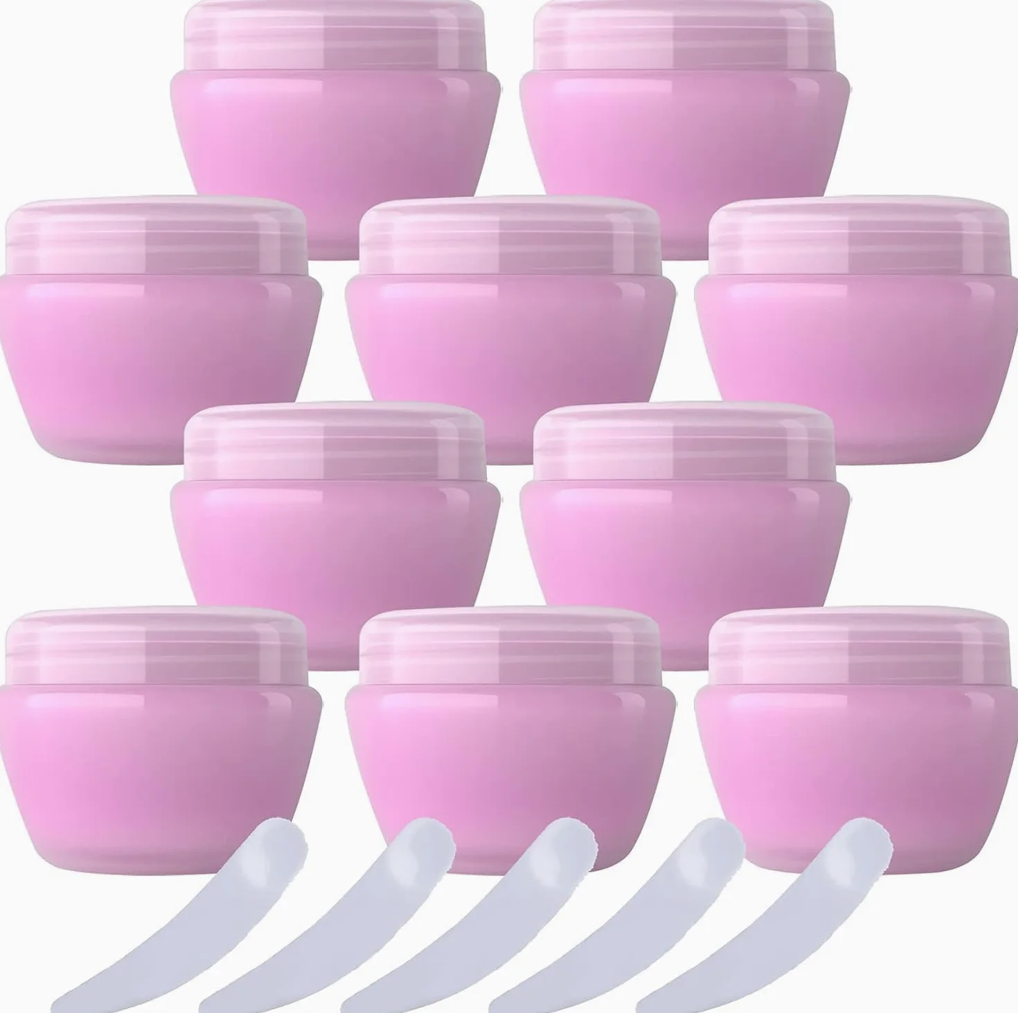 tarro de cosméticos, Paquete de 20, tarros plástico for crema, botes cosméticos, recipientes con forma seta, bote almacenamiento for viajes(Pink,0.3 Ounces)