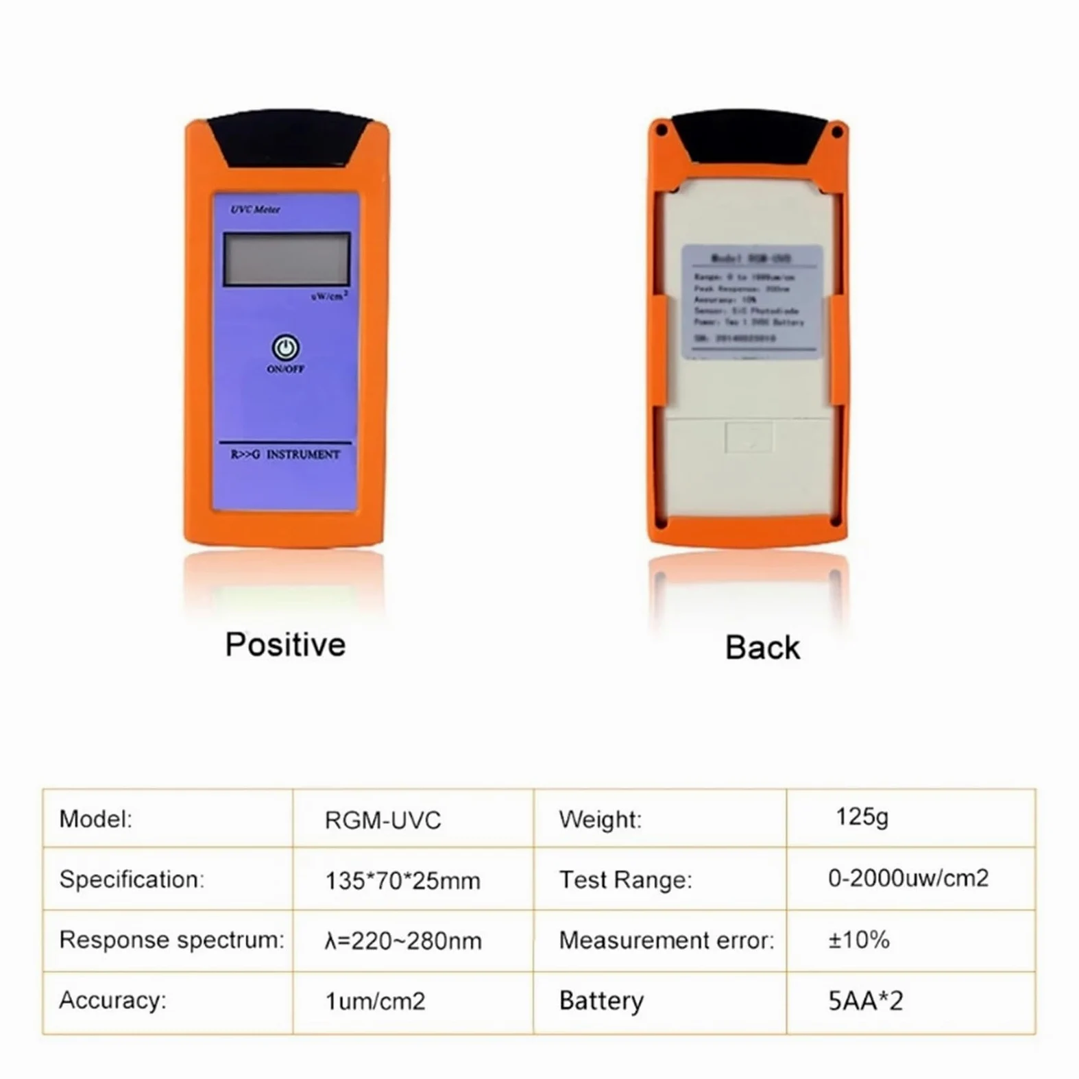Espectrofotómetros Medidor de luz digital RGM, medición de radiación UV 220-280 NM