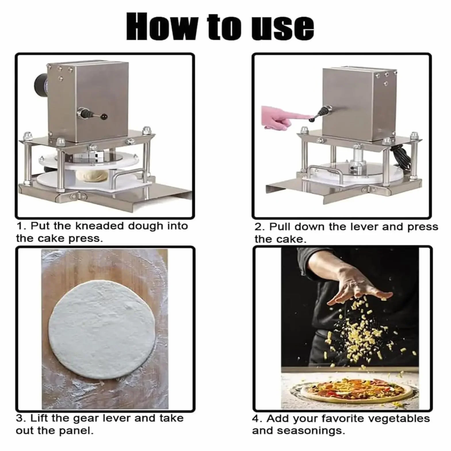 Máquina eléctrica para prensar Masa de Pizza, laminadora de Rodillo de Masa Comercial de 22 cm, máquina para Hacer Prensa de Masa para Pizza de Acero Inoxidable para prensar Pizza y Pasta