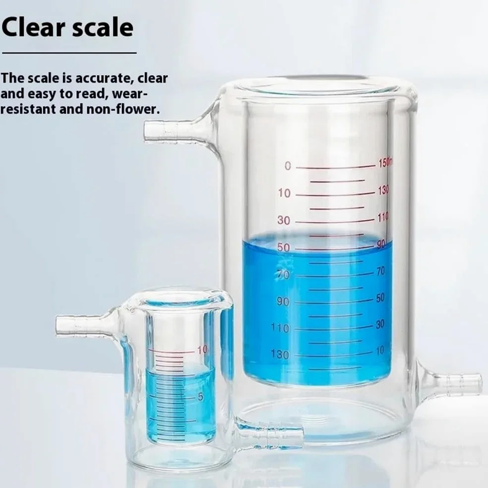 Vaso de precipitados con camisa de doble capa de 10 ml a 1000 ml, vaso de precipitados experimental con camisa de laboratorio de vidrio de borosilicato alto(250ML)