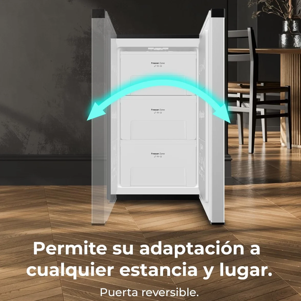 Cecotec Congelador Vertical Sobremesa 87L Bolero CoolMarket TF 87 Inox 83,6 cm Altura 50,6 cm Ancho Bajo Consumo Puerta Plana Reversible Blanco