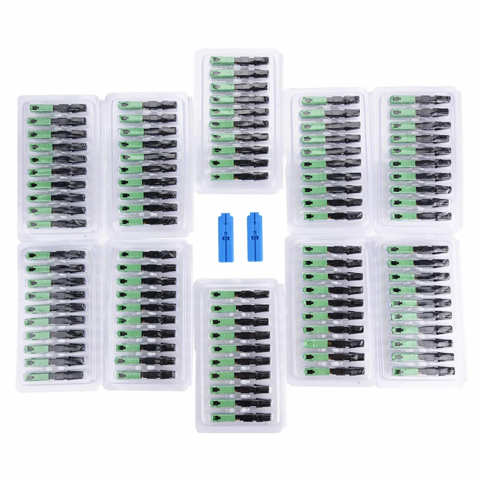 DEWIN Conector Rápido de Fibra SC,100 Piezas Conectores fríos de Fibra óptica rápida SC/APC Conector de Fibra Optica SC para Conexiones de Fibra óptica monomodo y Conexiones de Interfaz FC