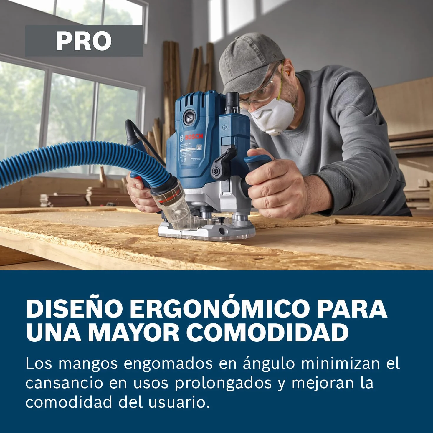 Bosch Professional Fresadora con cable GOF 20-12 (potencia absorbida de 2000 W, incl. aspiración de polvo, guía de rodillos y paralela, pasador de centrado, llave de vaso, set de pinzas)