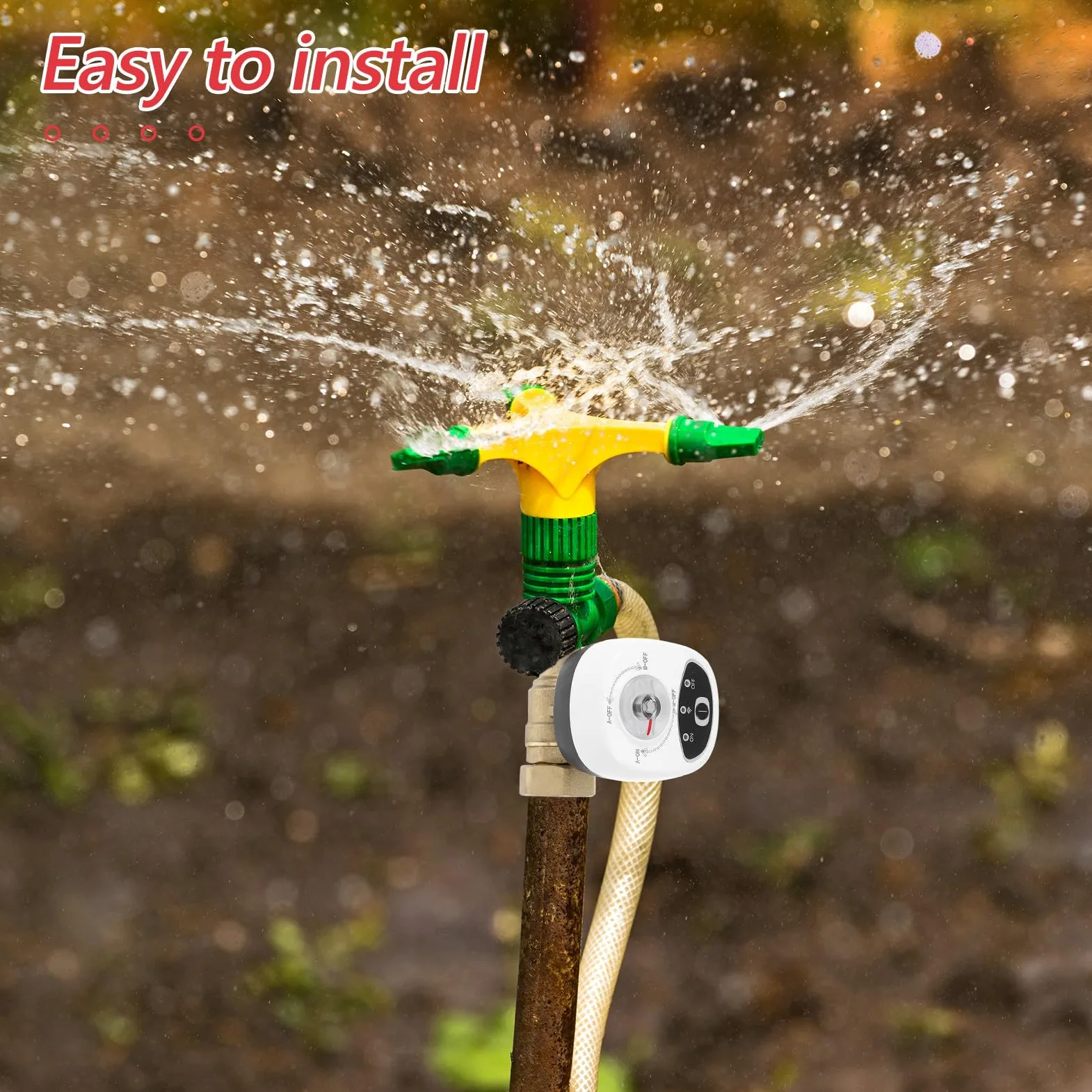 GALPADA Válvula de Agua Inteligente Wifi con Función Temporizador y Control Remoto, Válvula de Bola Eléctrica para Tubería Dn25, Material PC y Abs, Adecuado para Hogar y Jardín