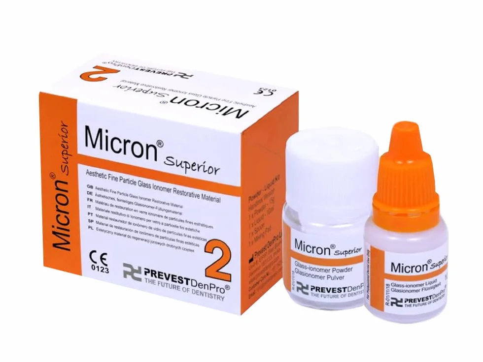 Micron Superior Relleno ionómero vidrio partículas finas 2 coronas cemento restaurador