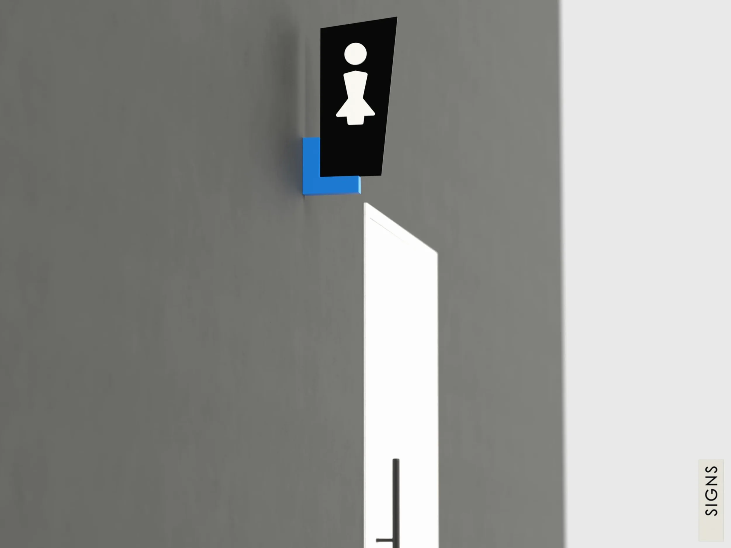 3x Carteles de Baño Personalizables – Pictogramas a Elegir – Señalética WC Hombre Mujer Discapacitados – Letrero de Pared Doble Cara con Soporte de Color y Flecha Direccional