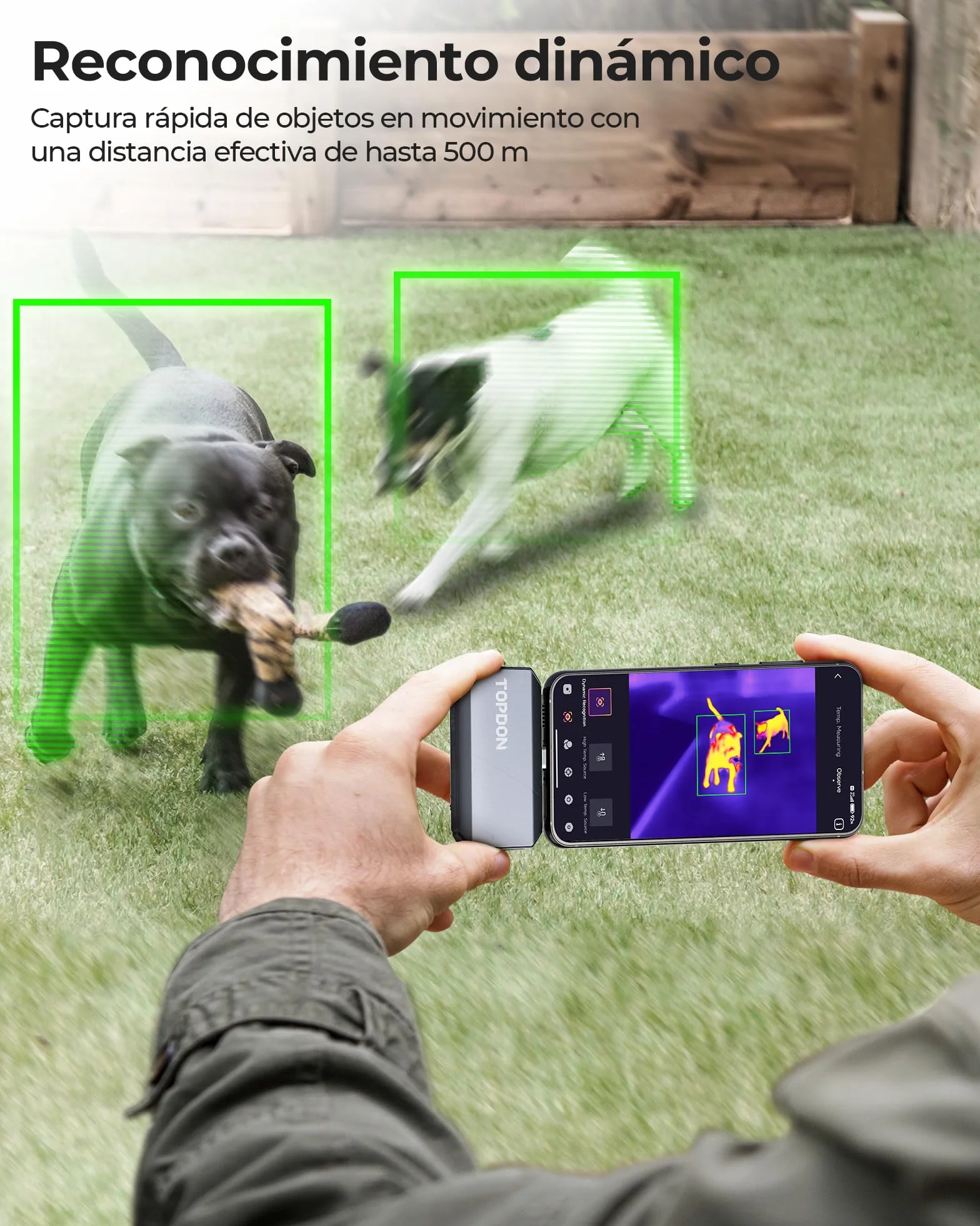 TOPDON TS001 Cámara Térmica Profesional para Android, 9mm Objetivo Ajustable,Rango de Visión de 0,1-500m, 512x384 Resolución TISR, 25Hz, -20°C-550°C, Cámara Termográfica Infrarroja con Enfoque Manual