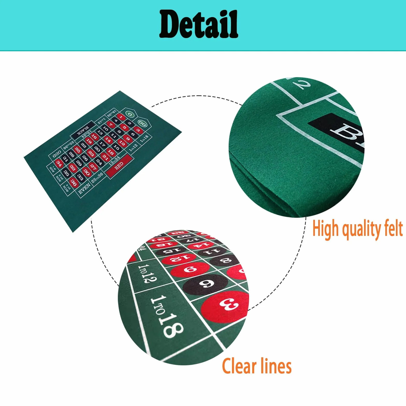 Alfombrilla de póquer 60x90 cm doble cara fieltro juego de mesa