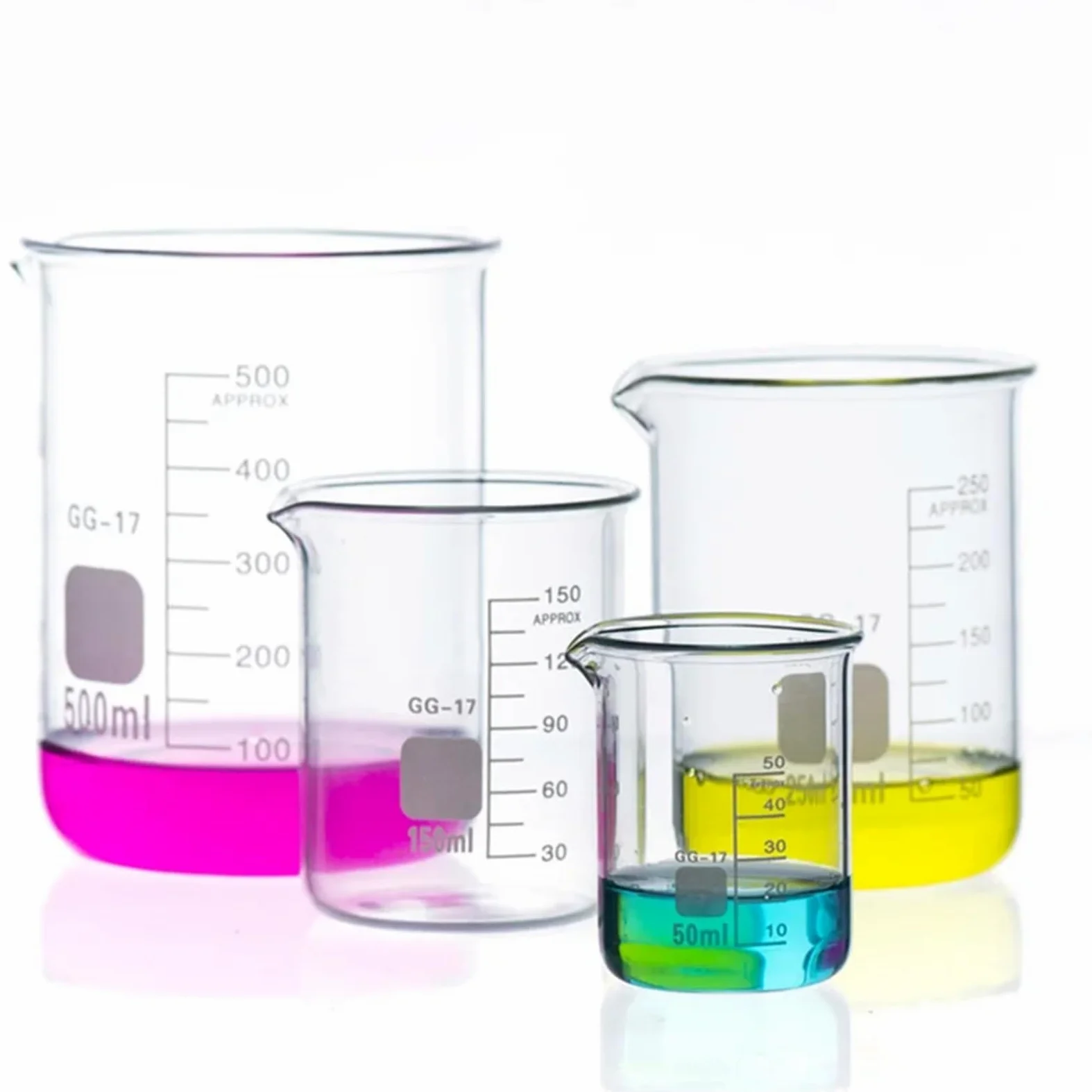Vaso medidor de Vidrio de borosilicato Resistente al Calor, escalable, de 5 ml, 10 ml, 25 ml, 50 ml, 100 ml, 150 ml y 250 ml (4 Unidades de 250 ml) (100 ml)