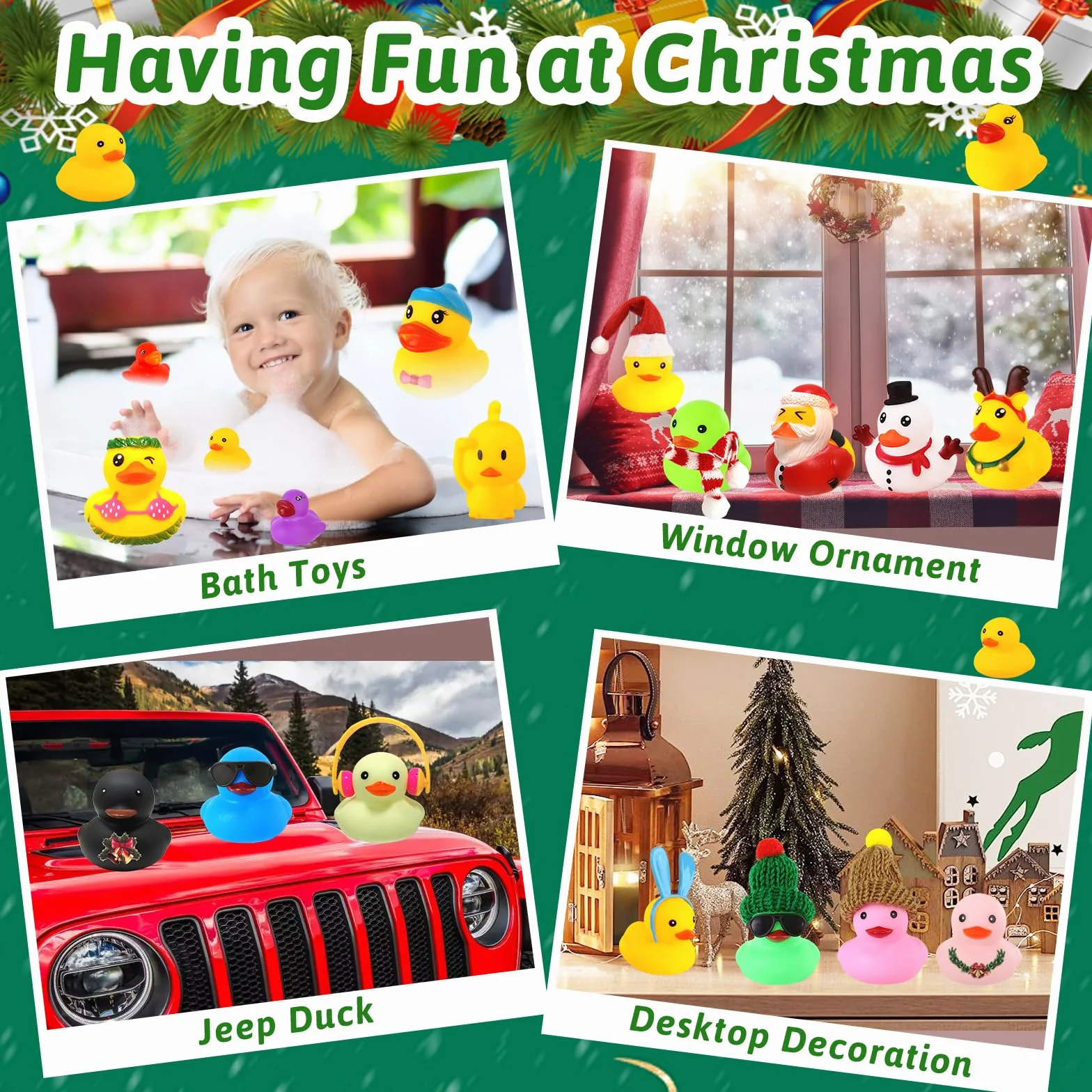 Calendario de Adviento Patos Navideños con Patitos de Goma Juguetes de Baño para Niños