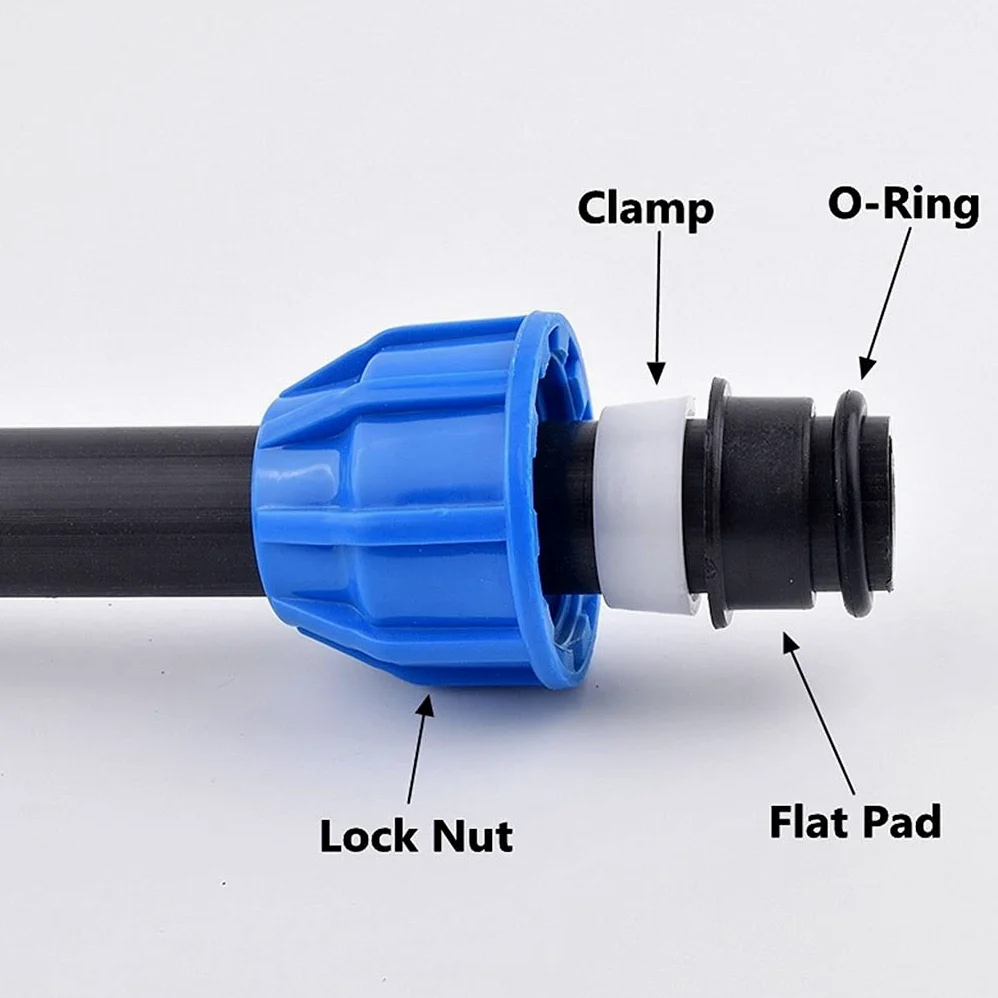 Válvula de bola de PVC, Pelota Conector rápido de unión PVC, accesorios for tuberías agua, menos núcleo, GardenAgri, 20-50mm, azul(50mm)