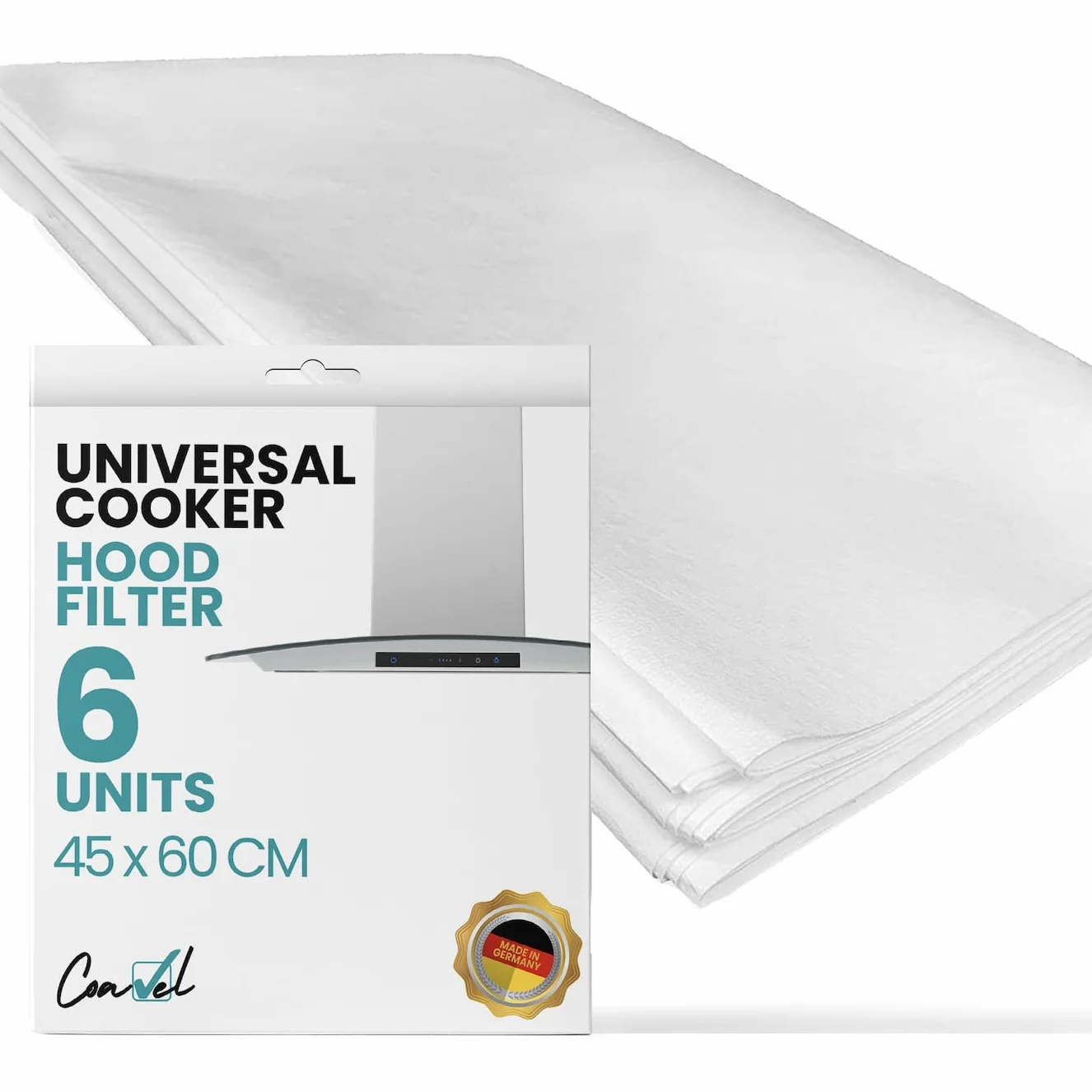 Filtros antigrasa universales de papel 1 mm 45 x 60 cm para campana extractora