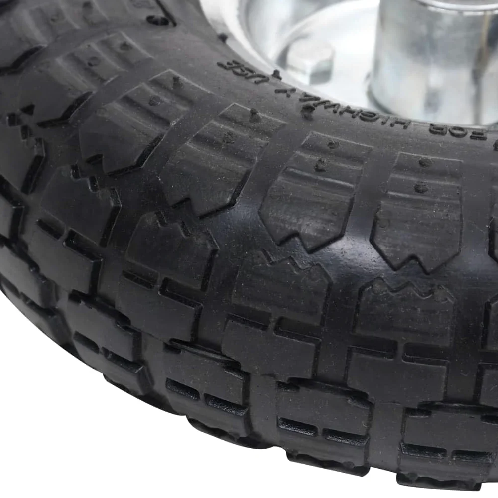2 ruedas para carretilla, 2 unidades, 260 x 83 mm, goma 4,10 3,50-4, llanta de metal, resistente a pinchazos, 100 kg por rueda, para carretillas, carros de mano, carros de transporte, taller