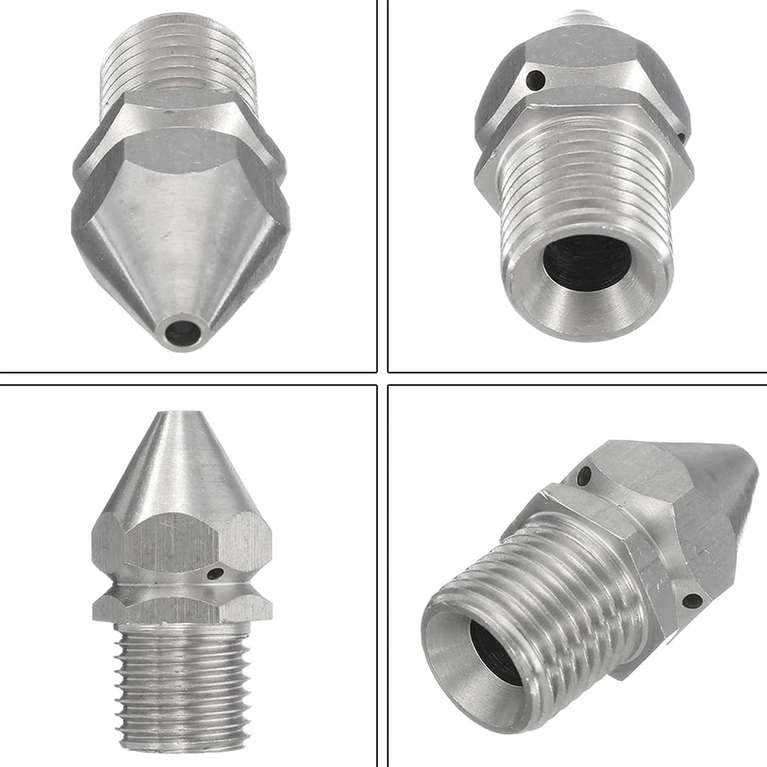 Boquilla de Limpieza de Alcantarillado Tubería de Limpieza de Alcantarillado a Presión Limpieza de La Boquilla de Drenaje de Acero Inoxidable Limpieza de Alcantarillado por Presión 1/4 Cable Exterior
