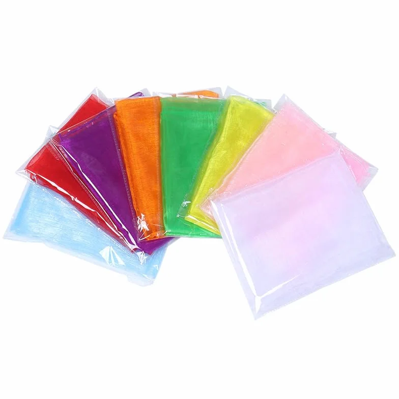 Paños de malabares de seda 45x45 cm azul