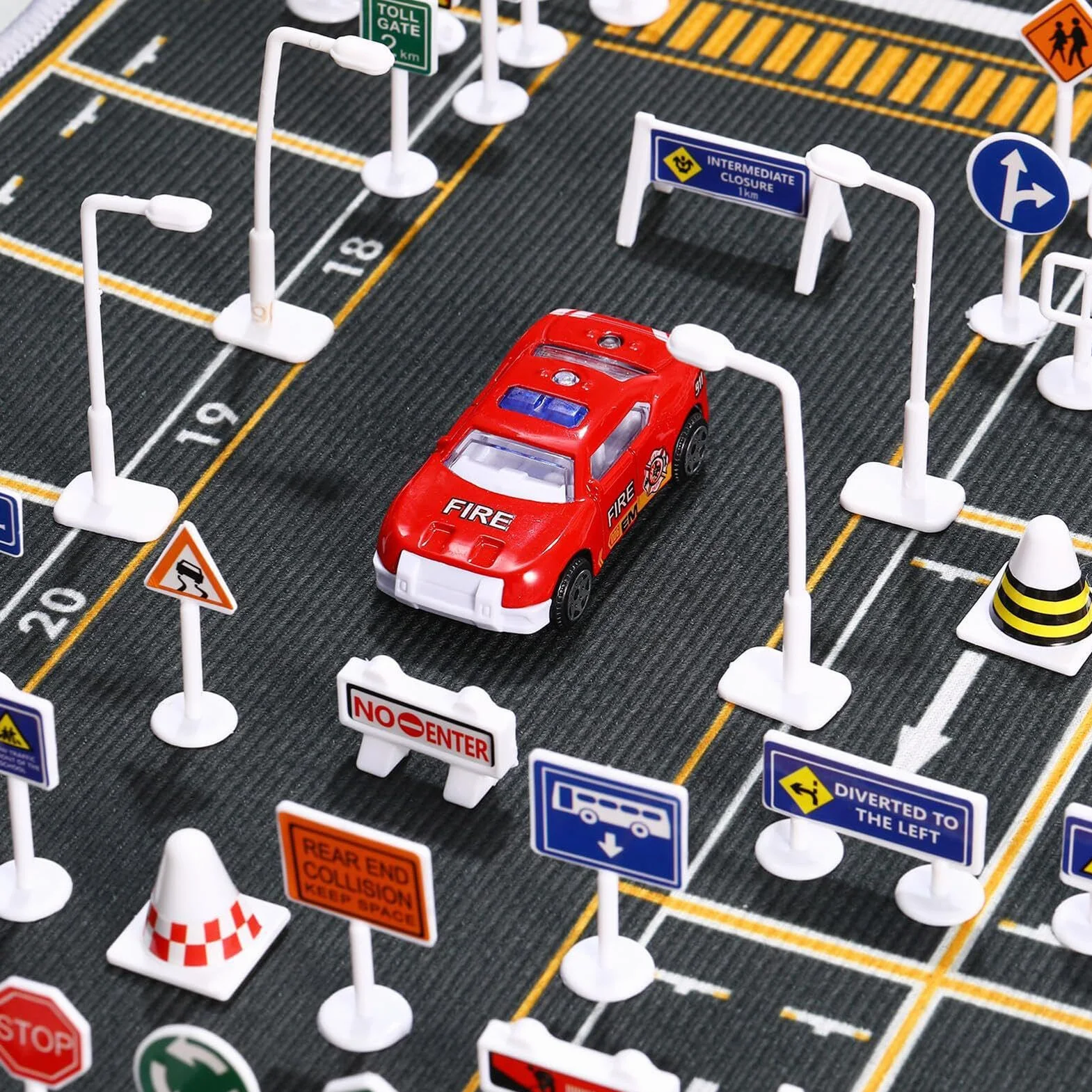 Juego de Señales de Tráfico para Niños, Juguete de Señalización de Escena de Estacionamiento, Exteriores Hogar Escuela