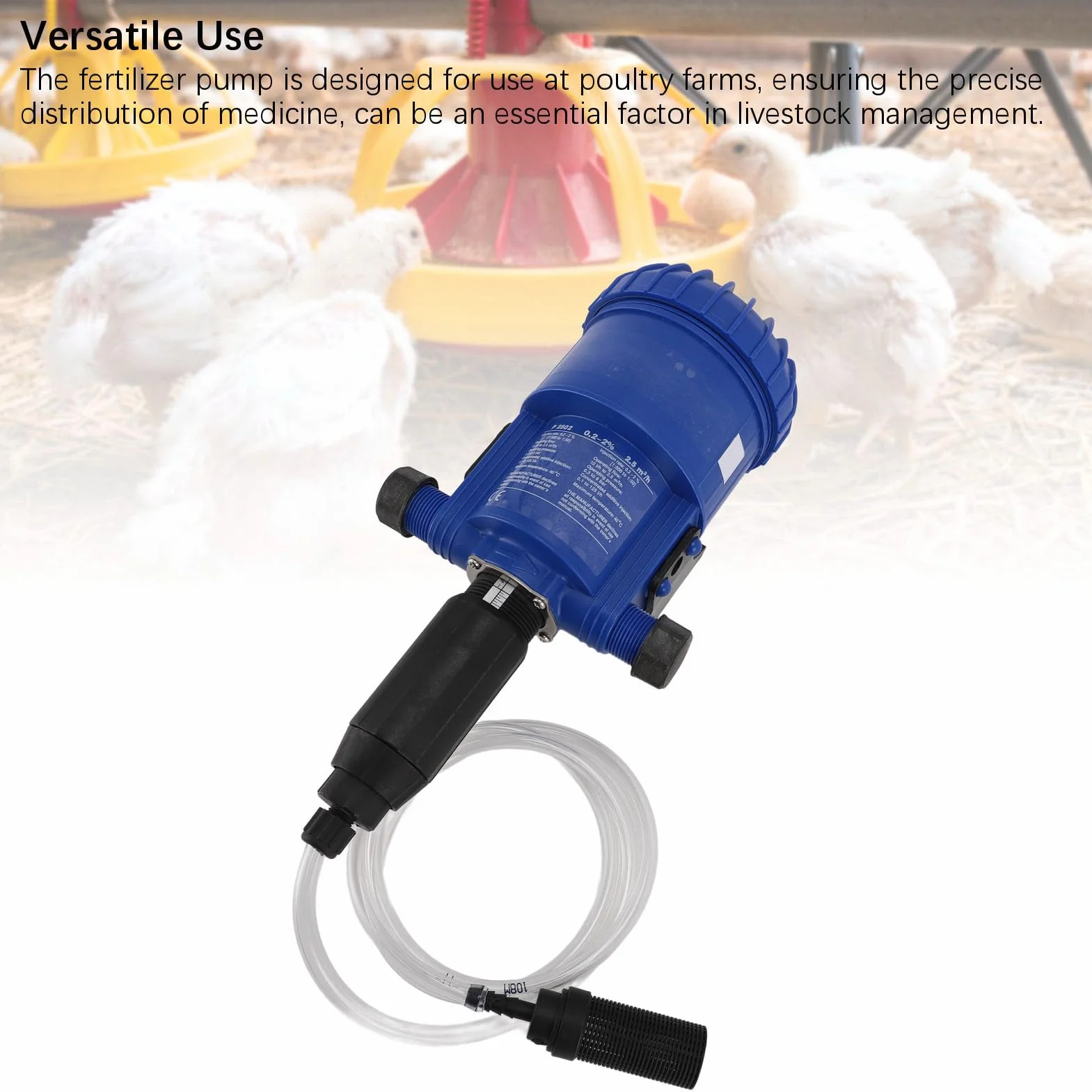 Inyector de Fertilizante 0,2-2% para Riego por Goteo, Bomba Dosificadora Automática de Líquidos Químicos, Bomba Dosificadora de Agua Ajustable para Jardín, Ganado, Invernadero