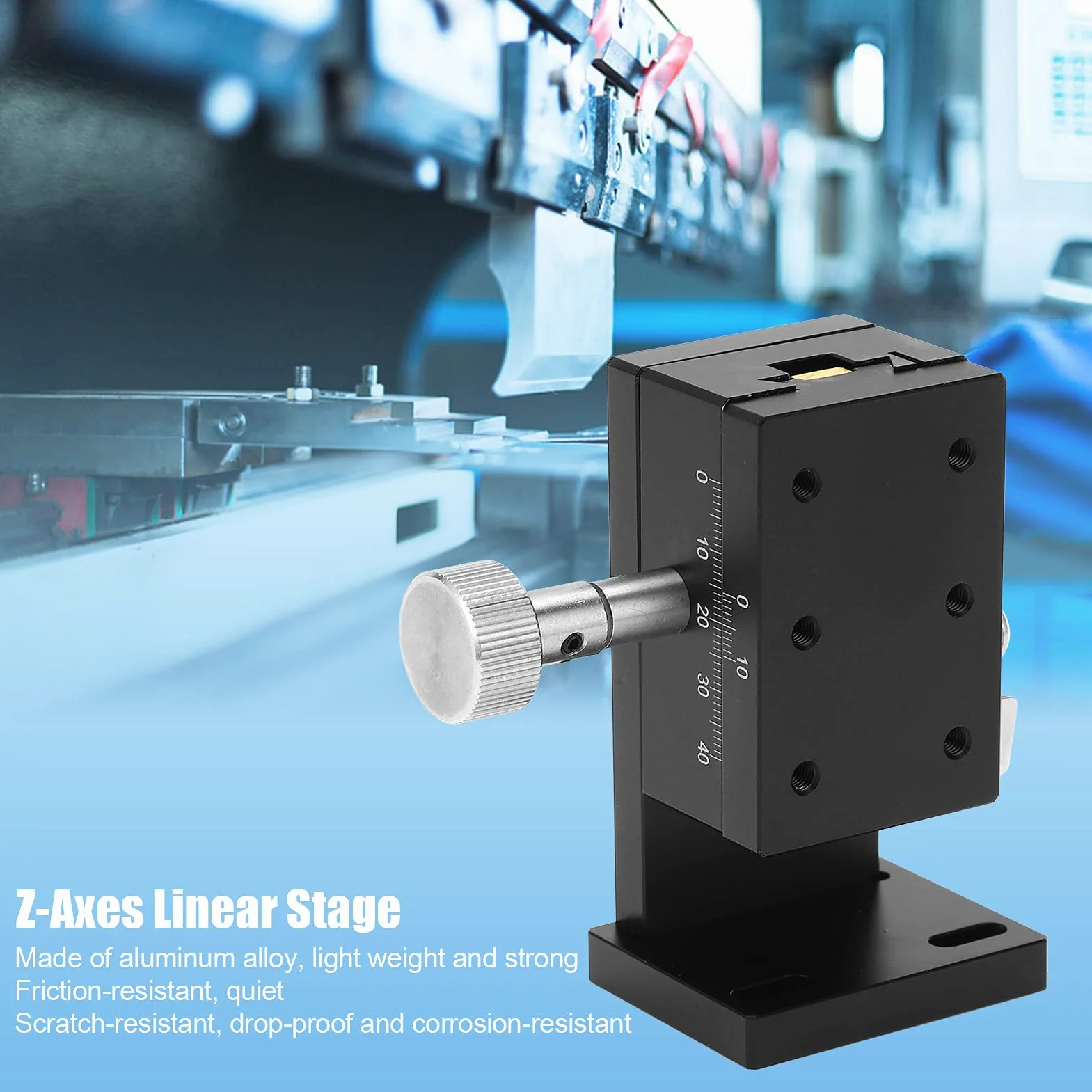 Ejes Z Etapa Lineal Giro Manual Plataforma de Ajuste Fino Mesa Deslizante Aleación de Aluminio SPZ40 60 para Equipos Ópticos
