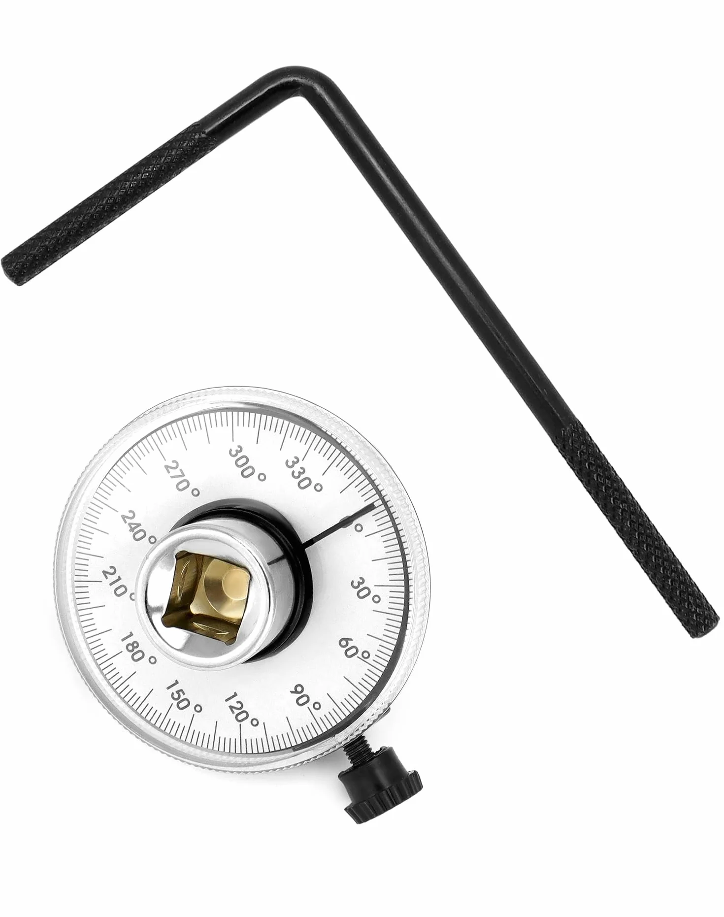 QWORK Medidor ángulo de torque 1/2" (12,5 mm) 360 grados para mecánicos automotrices