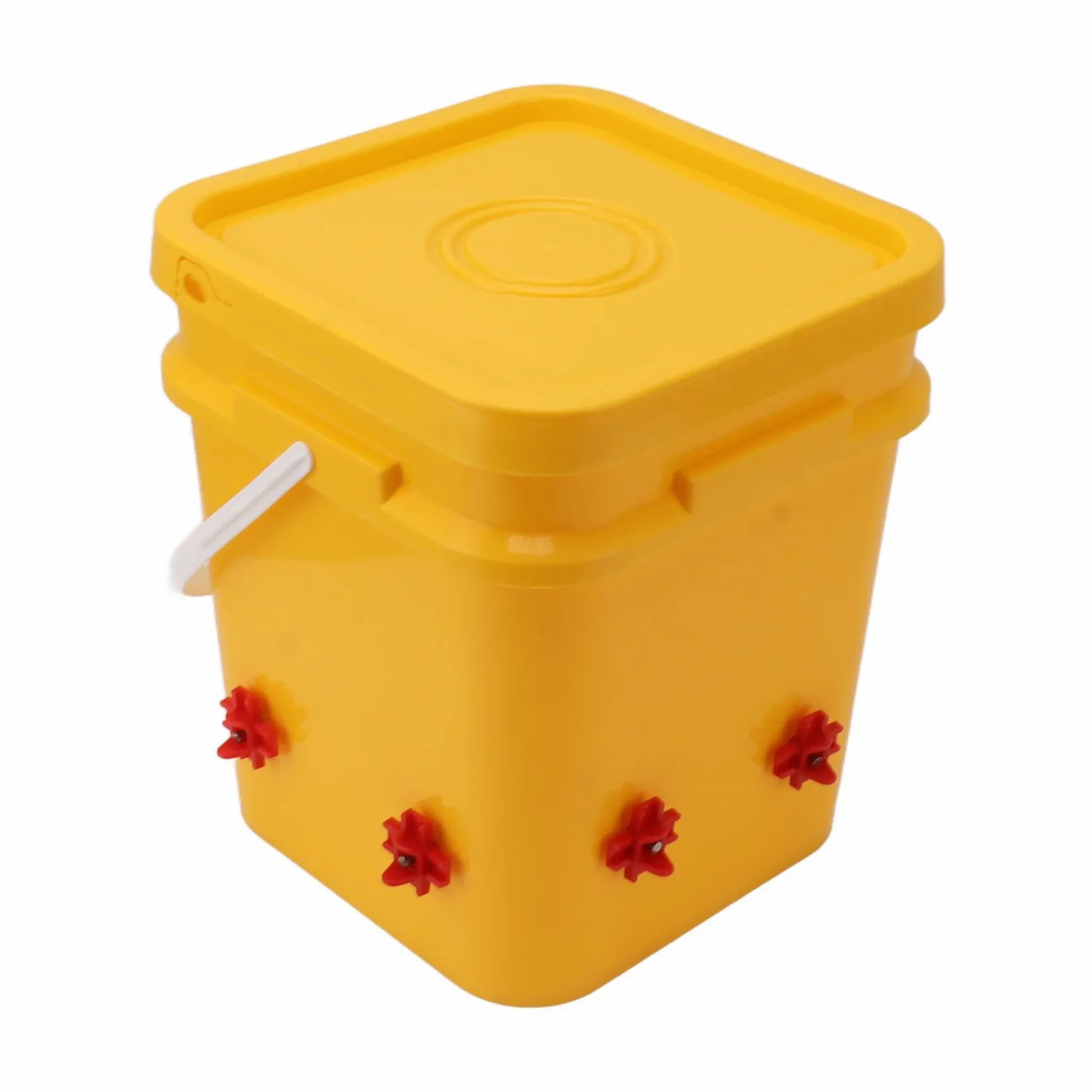 Vaso Automático con Barril de 2 litros, Equipo para Beber Aves de Corral para Pato Ganso, Tazón Rojo Grande, Tornillos, Kit de Comedero de Llenado Automático para Aves de Corral