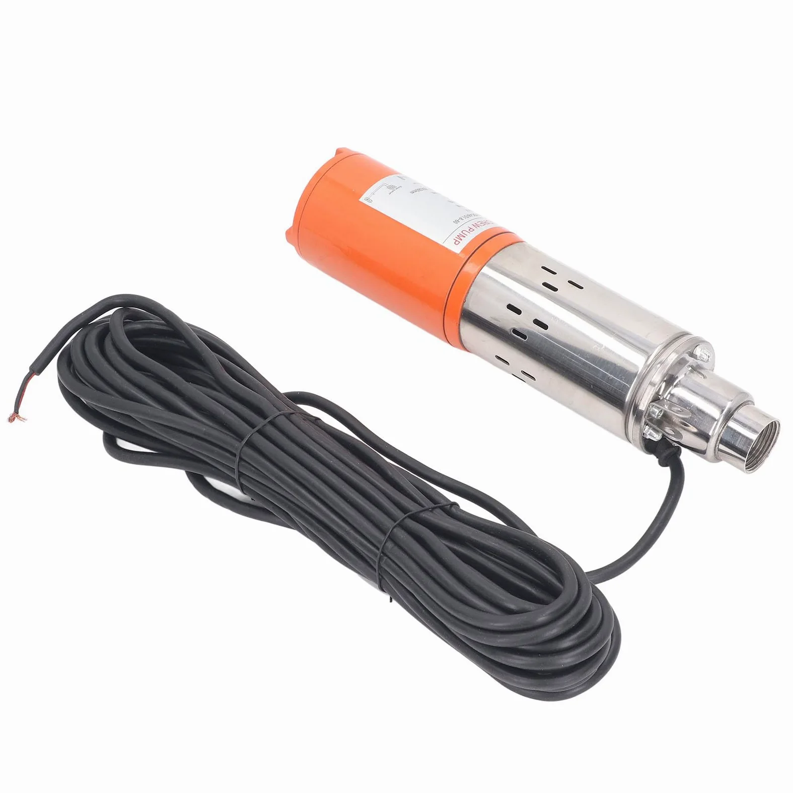 Bomba de Pozo Sumergible Solar, Bomba de Agua de Acero Inoxidable de 400 W CC 48 V, Solar de Pozo Profundo con Elevación de 1,8 M³/h 65 M Salida de 25 Mm Motor de Cobre para Riego Agrícola