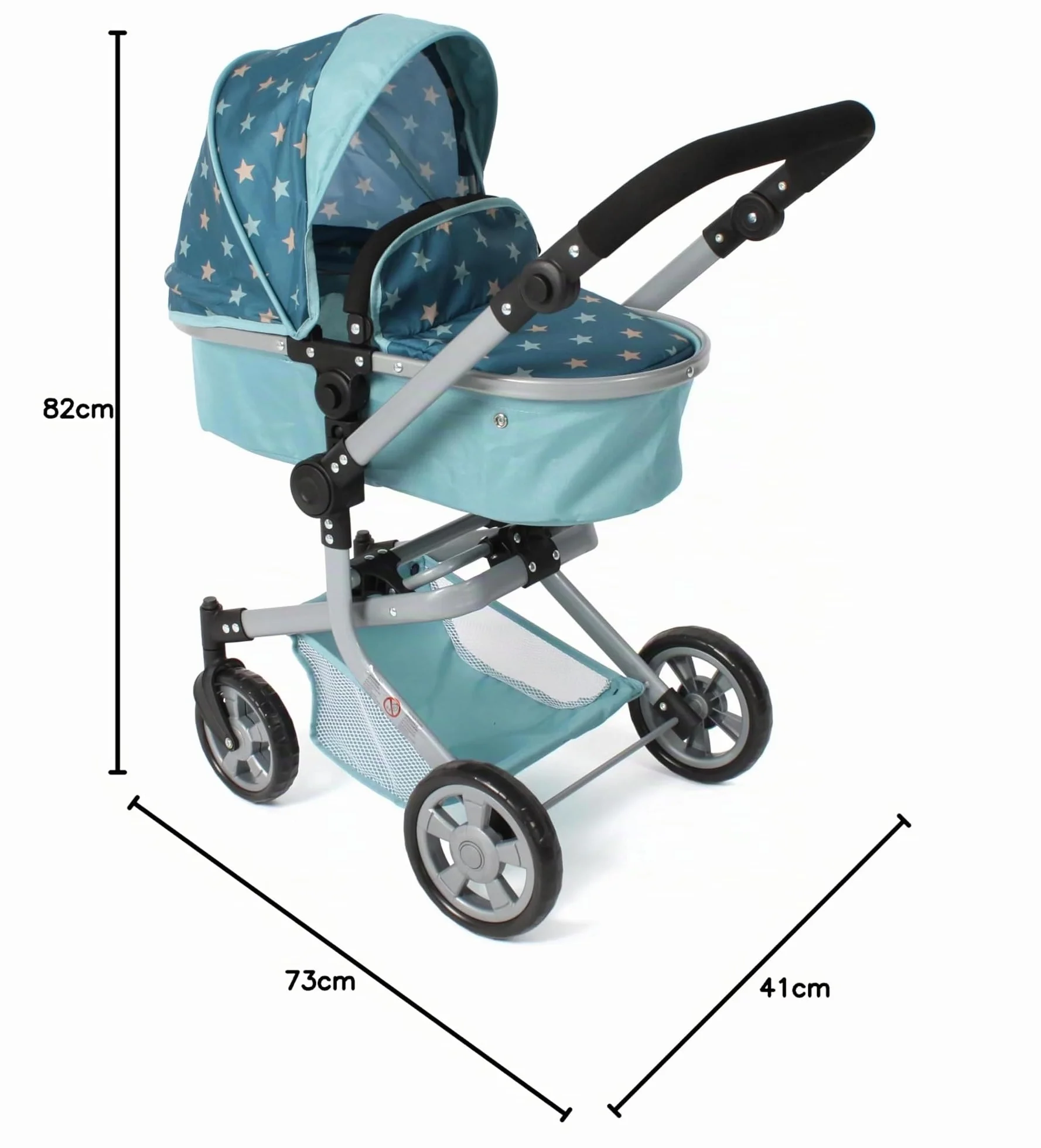 Bayer Chic 2000 Cochecito de muñecas Mika 2 en 1 Plegable Mango Ajustable 47-80 cm