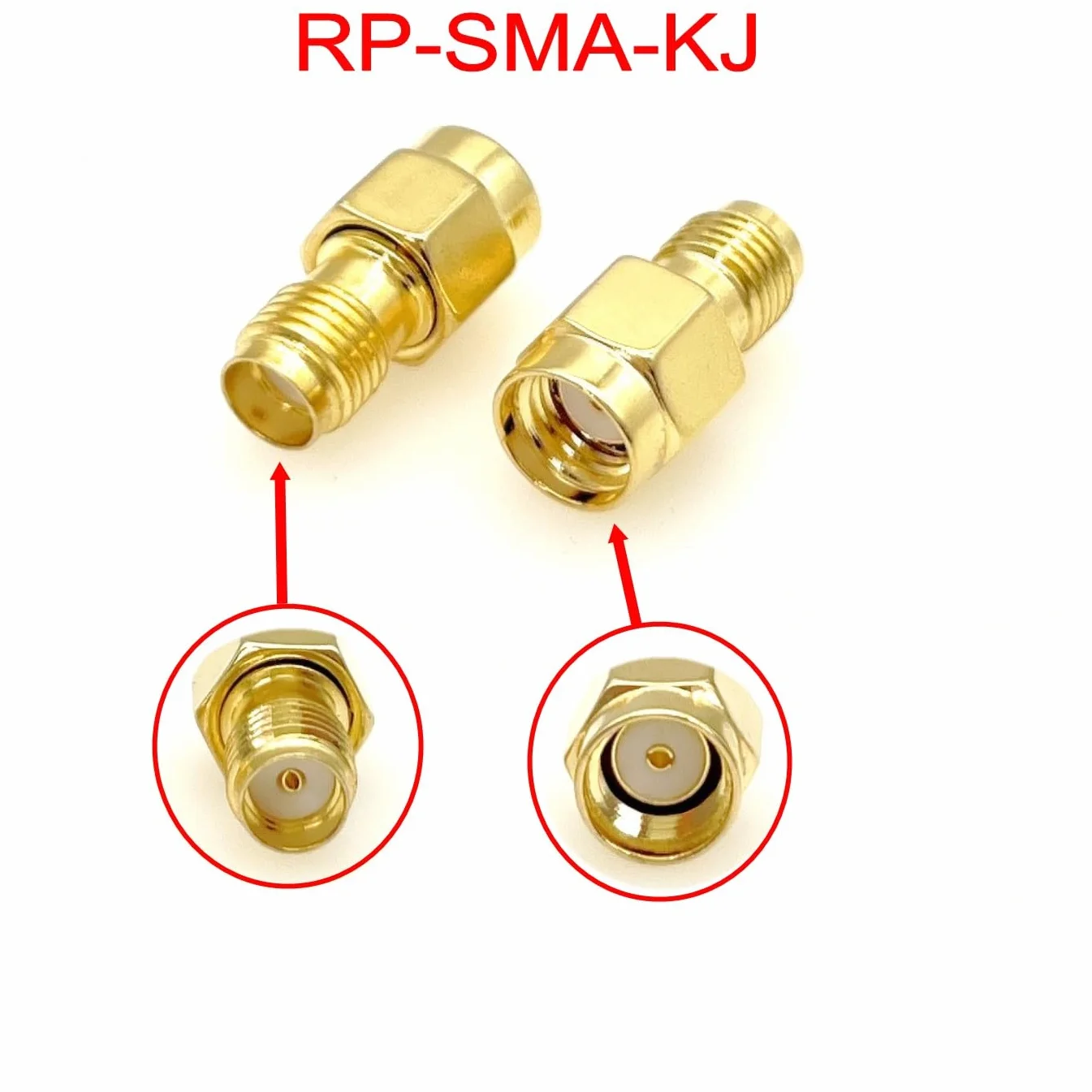 Adaptador Coaxial RP-SMA Macho a SMA Hembra para Antena, Amplificador, Cable RF