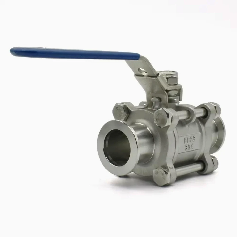 1 Válvula De Bola De Alto Vacío KF16/KF25/KF40/KF50 De 3 Piezas, Acero Inoxidable SUS304, Sello De PTFE, Válvula Manual De Brida Rápida(KF25)