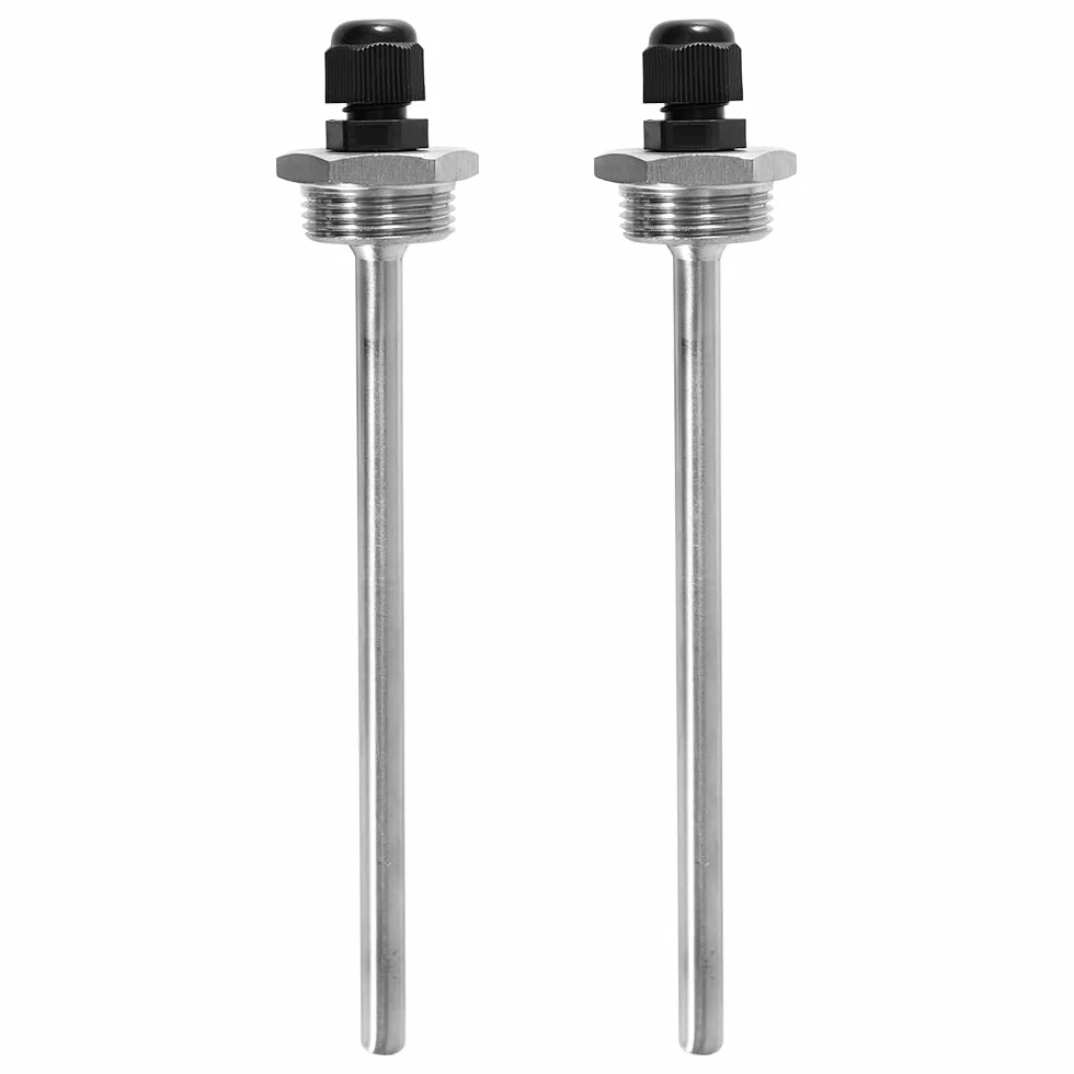 2 manguitos de buceo de 3/4 pulgadas, acero inoxidable 3/4 pulgadas Thermowell,100 mm de acero inoxidable, rosca G de 3/4 pulgadas para sensor de temperatura, tubo de protección de buceo para sensor