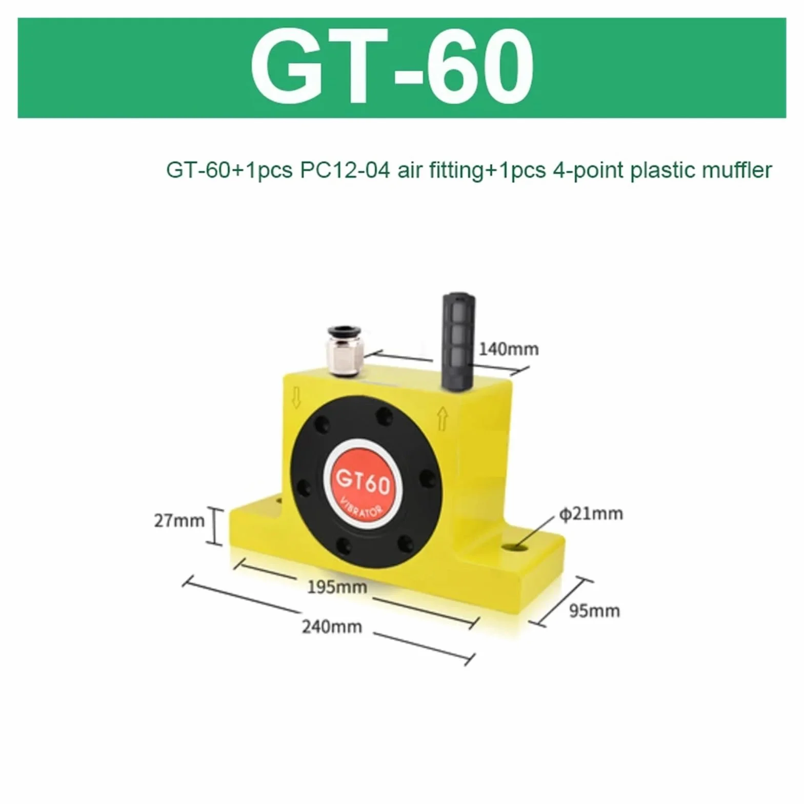 Vibrador de turbina Martillo oscilante GT-08 GT-10 GT-13 GT-16 GT-20 GT-25 GT-30 GT-32 Vibrador neumático de obturación Industrial(GT-60)