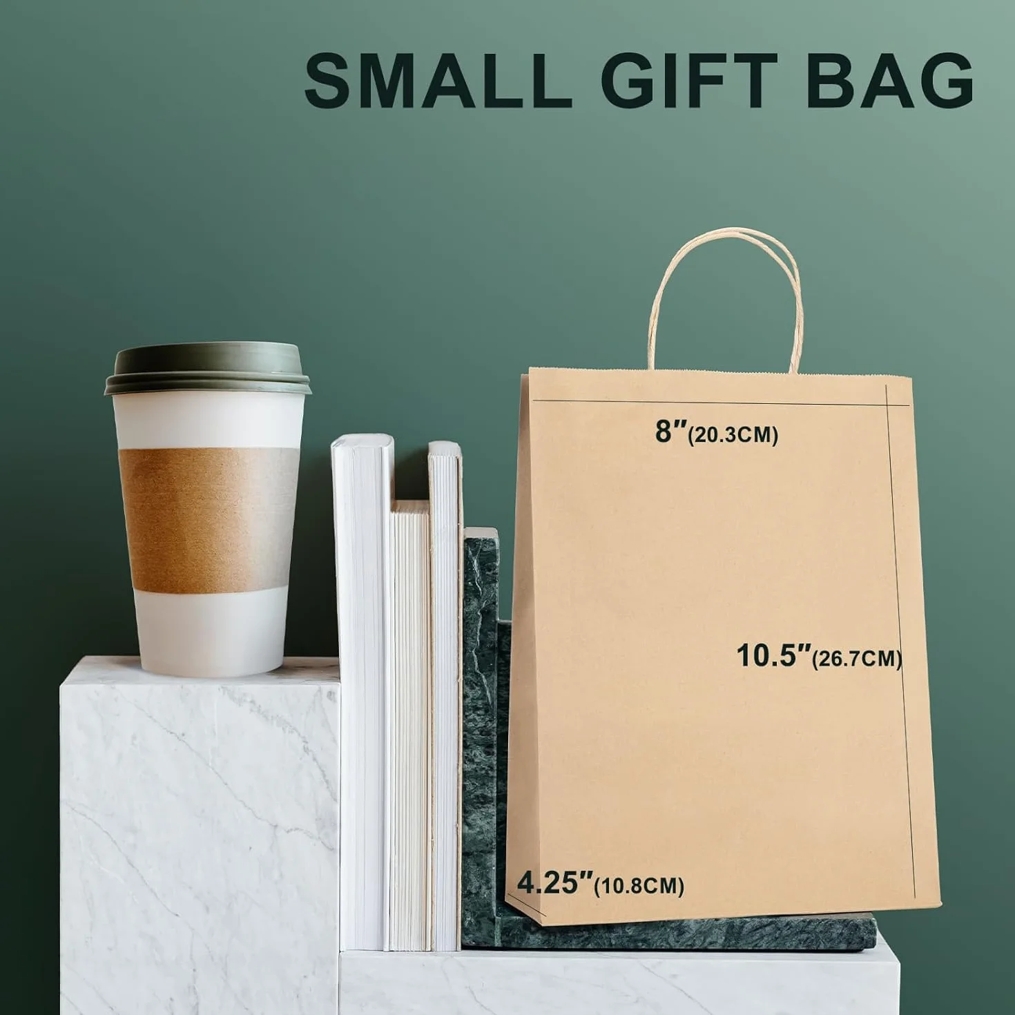 Bolsa de papel Kraft marrón 20x12x26,5cm 100 piezas con asas retorcidas