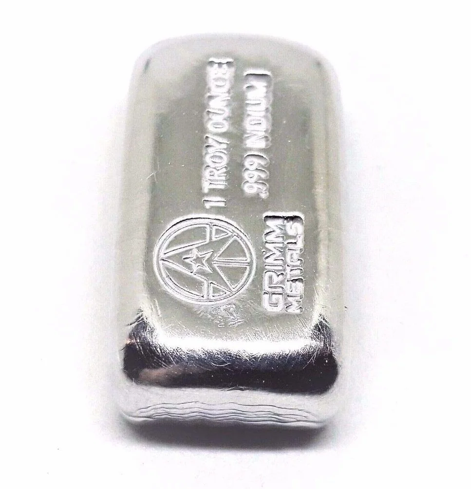 Lingote de Indio (In) de 1 onza (31 a 32 gramos) bellamente acuñado
