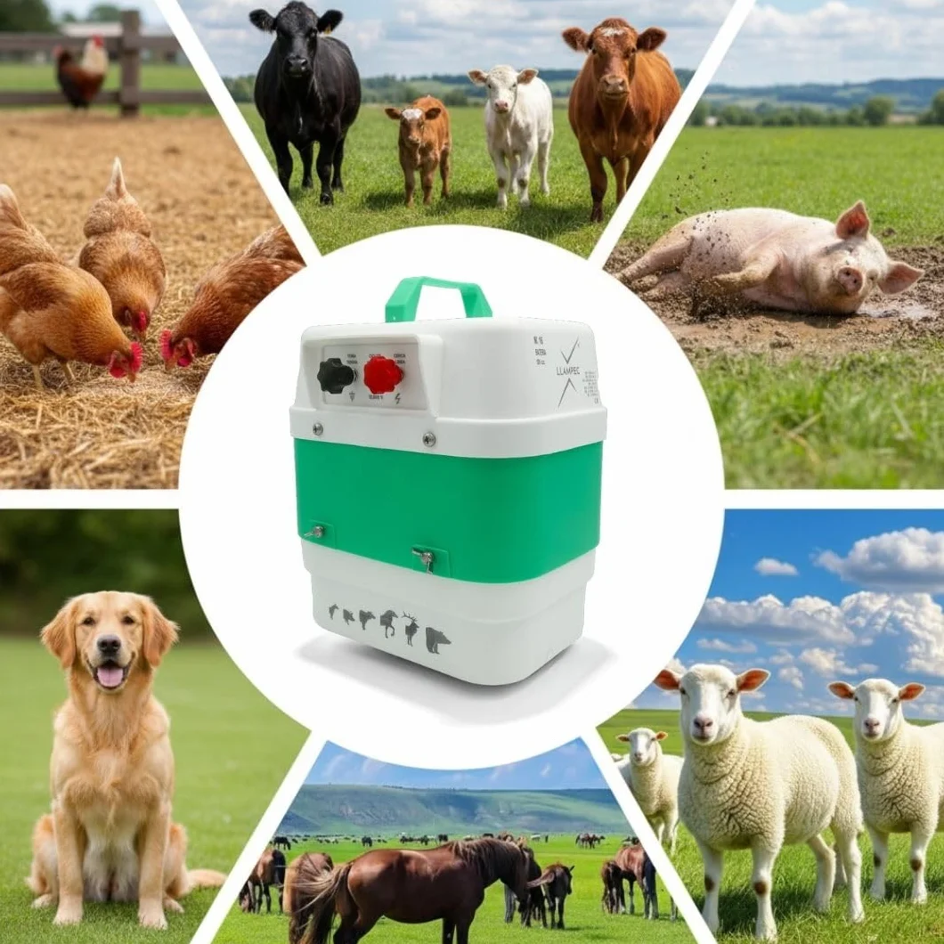 Pastor eléctrico Llampec Mod.16 con batería 12V – 4 J, 9.500 V y 40 km de alcance – Ideal para ganado equino, vacuno, porcino, ovino y animales salvajes – Batería y panel solar no incluidos
