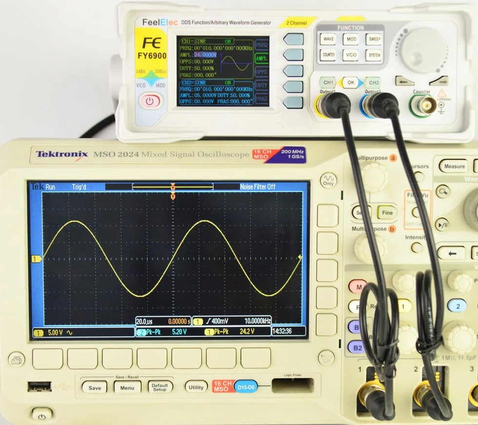 FY6900 20/30/40/50/60/80/100MHz DDS Function Signal Generator Dual-CH Arbitrary Waveform Generator Source Frequency Counter(FY6900 30M)