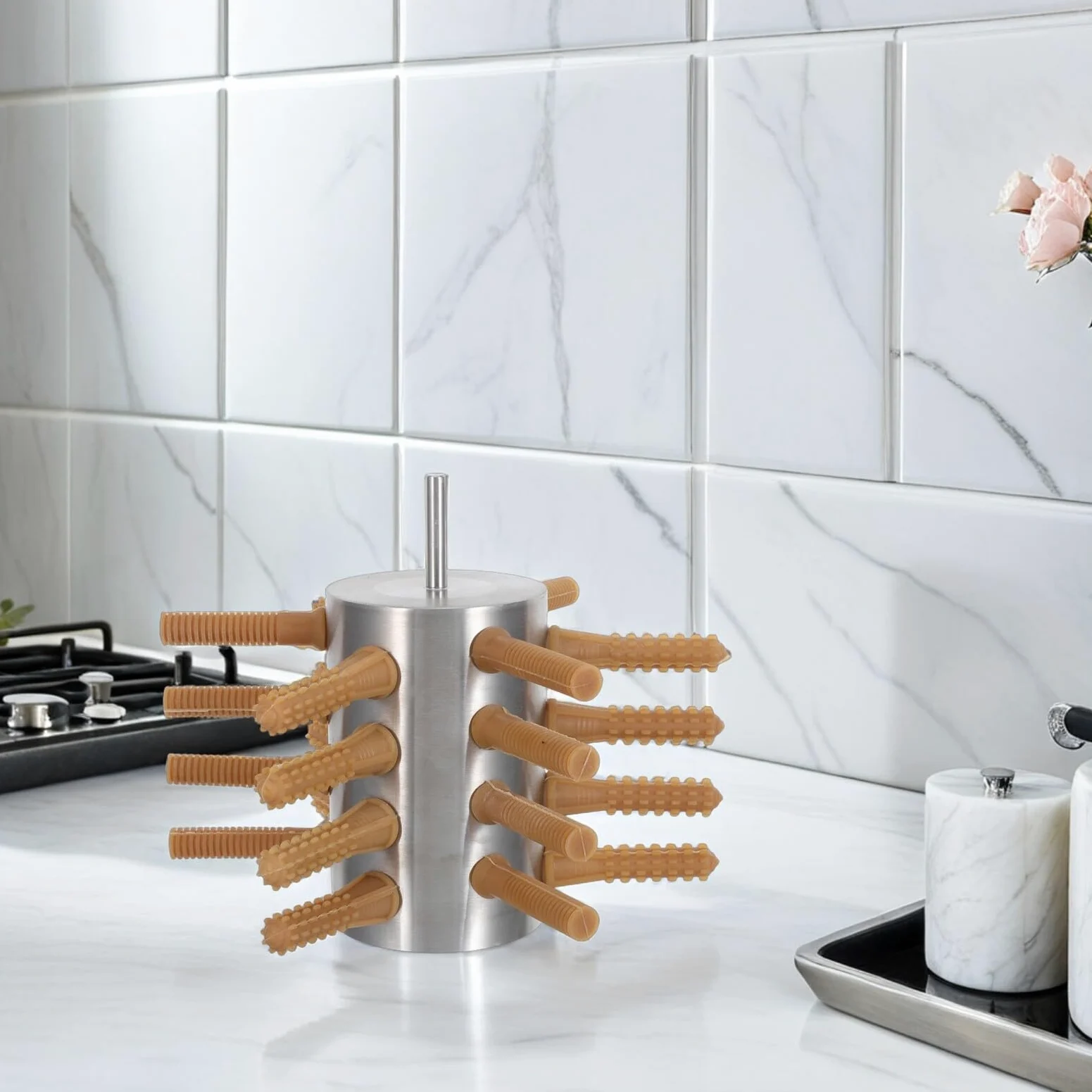 SUPVOX Desplumadora de Pollos de Acero Inoxidable para Cocina Pequeña, Portátil y Duradera 24 Dedos para Gallinas, Patos y Gansos