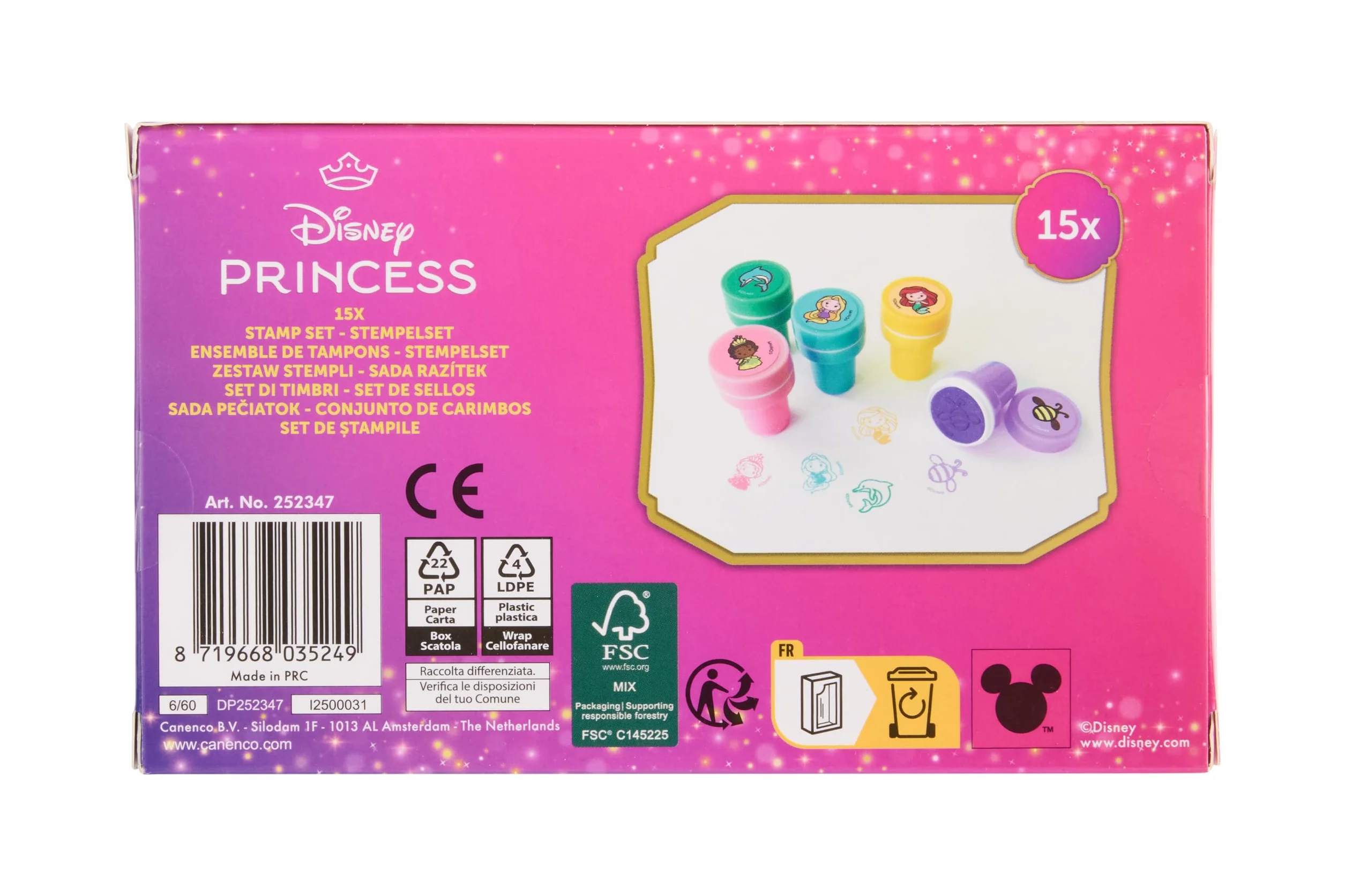 Disney Princess Sellos 15 piezas Set manualidades niñas 3 años