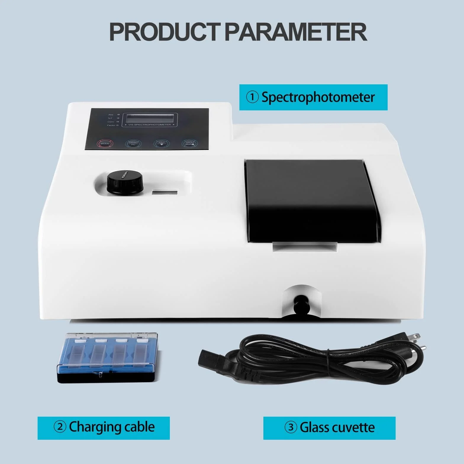 Espectrofotómetro Portátil 721 LDC Digital Lab 350-1020 nm 6 nm Lámpara de Tungsteno