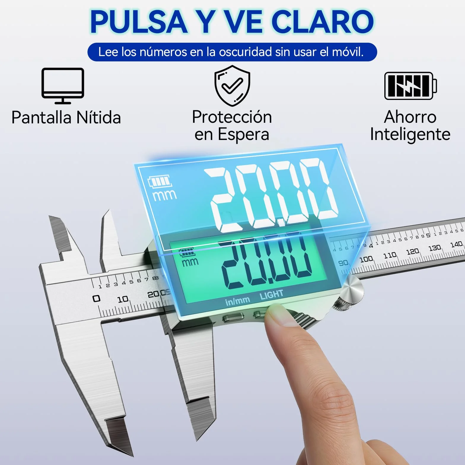 Preciva Calibre Digital 150mm Pie de Rey Acero Inoxidable Pantalla LCD Retroiluminada mm/in