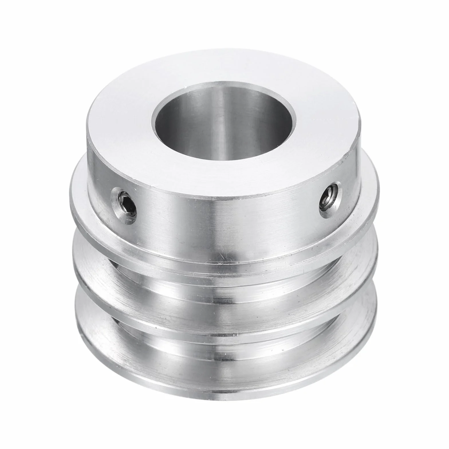 QUARKZMAN Polea en V 40 mm Doble Ranura Aleación de Aluminio 18 mm Eje 6 mm 1/4"