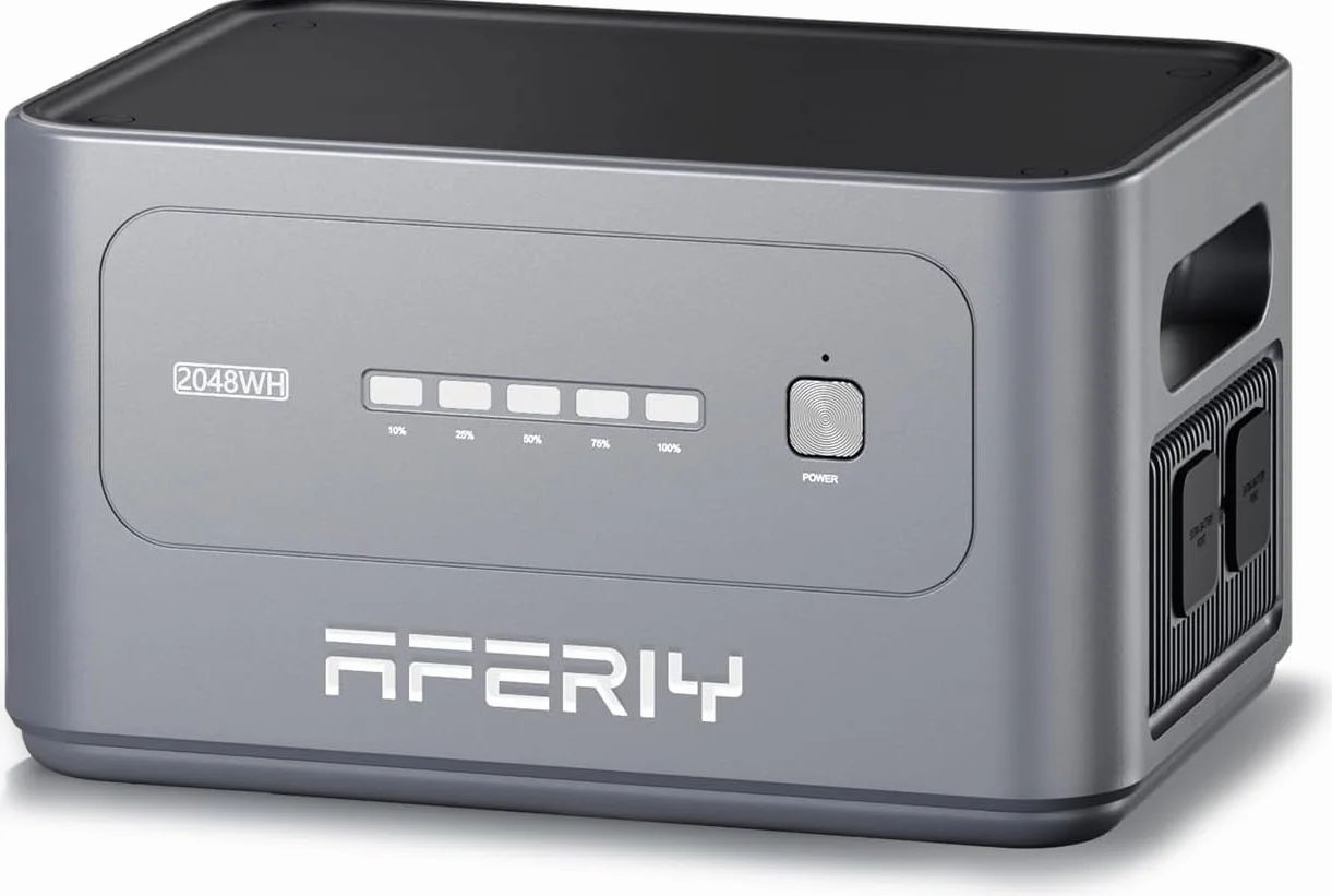 AFERIY Batería De Expansión Compatible Con La Estación De Energía Portátil P280, Batería Portátil De 2048 Wh, 1x P280 Puede Admitir Un Máximo De 4 Baterías Adicionales Paralelo a 10 240 Wh