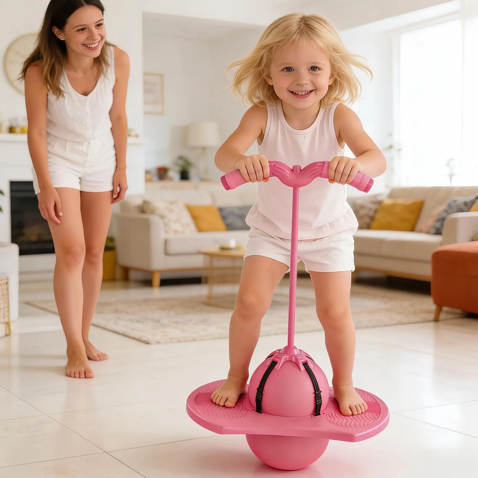 Balance Jumping Ball with Handles for Adults Controlled Bounce Non-Slip Home Gym Workout